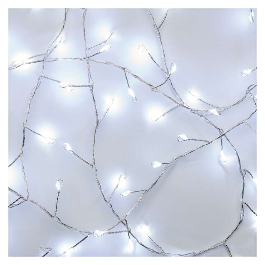 LED božična nano veriga – jež, 2,4 m, 3x AA, notranja, hladna bela, časovnik