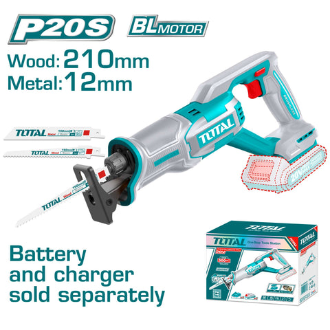 Akumulatorska sabljasta žaga 210mm /2800rpm/20V/2.0Ah-7.5Ah/P20S (Brez baterije) (TRSLI2108) TOTAL