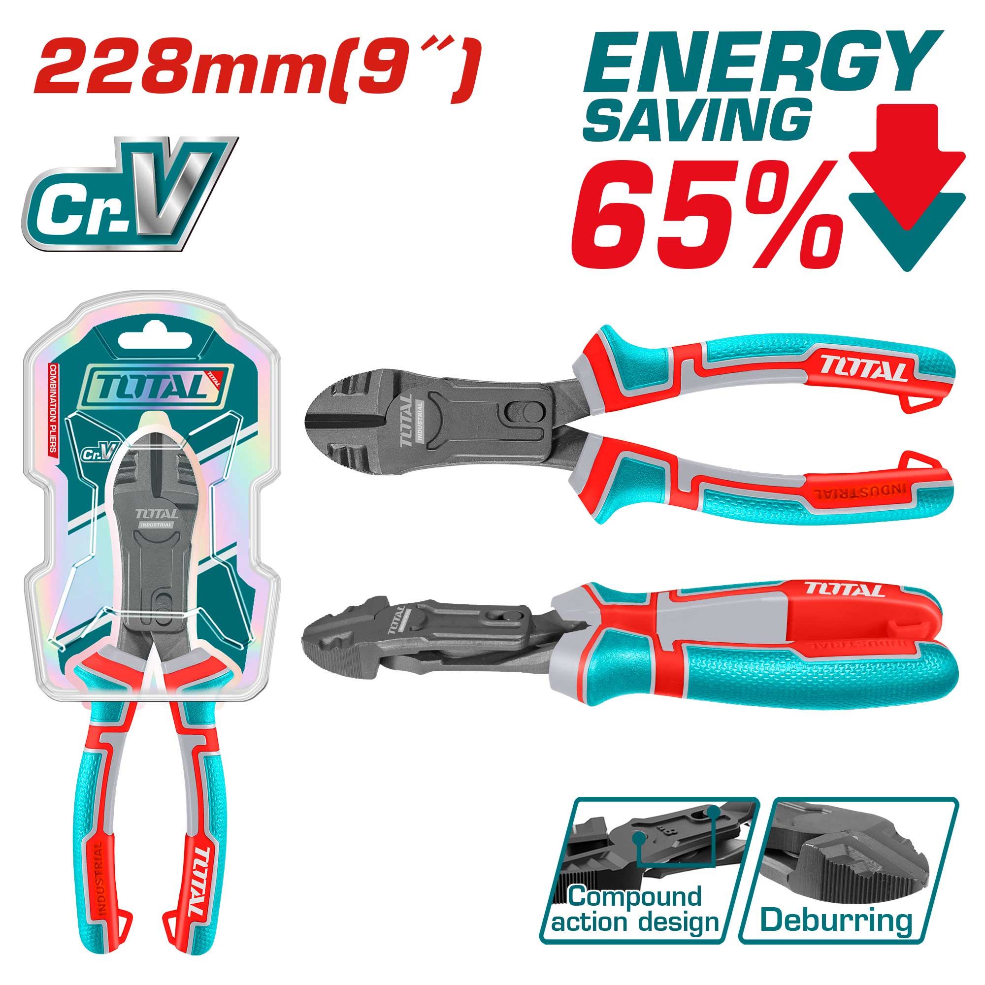 Stranske ščipalne klešče 228mm / -65% energije/ INDUSTRIAL (THTC530906)