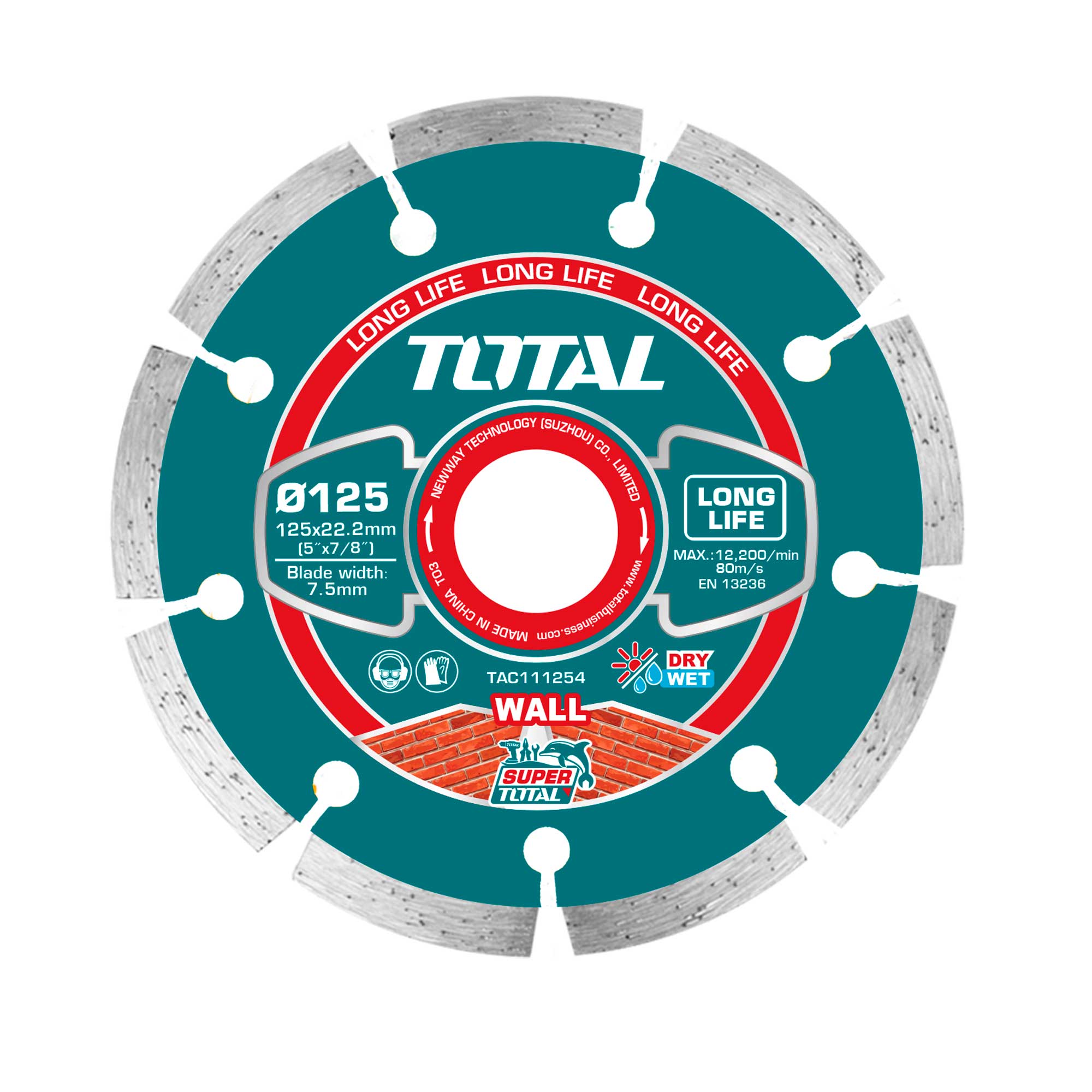 Diamantna rezalna plošča 125mm / INDUSTRIAL (TAC111254) TOTAL