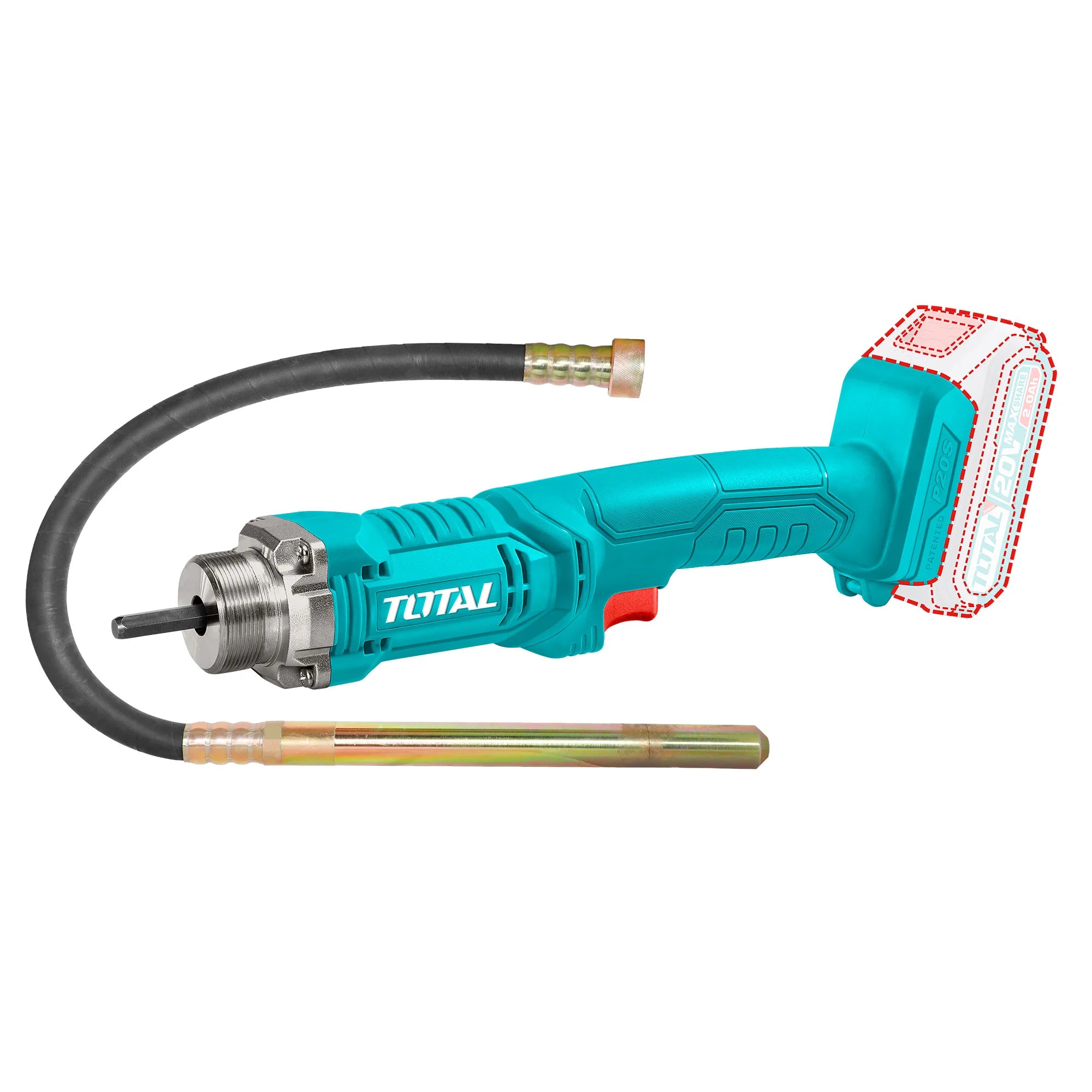Akumulatorski betonski vibrator 2300rpm/20V/2.0Ah-7.5Ah/P20S (Brez baterije) (TCVLI202301) TOTAL