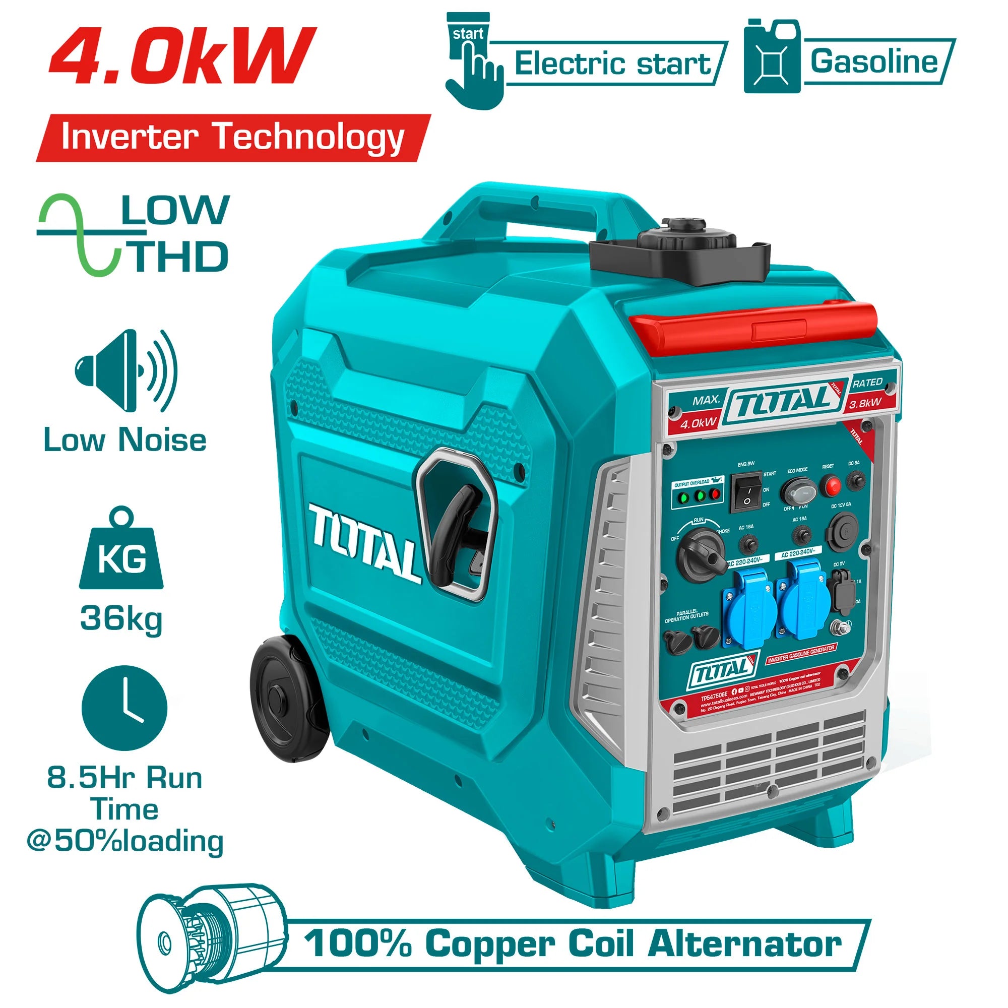 Inverterski bencinski generator 4KW/12L/ INDUSTRIAL (TP547506E) TOTAL