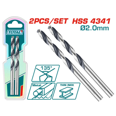 HSS 4341 vrtalni sveder 2mm / 2pcs / INDUSTRIAL (TAC1200024) TOTAL