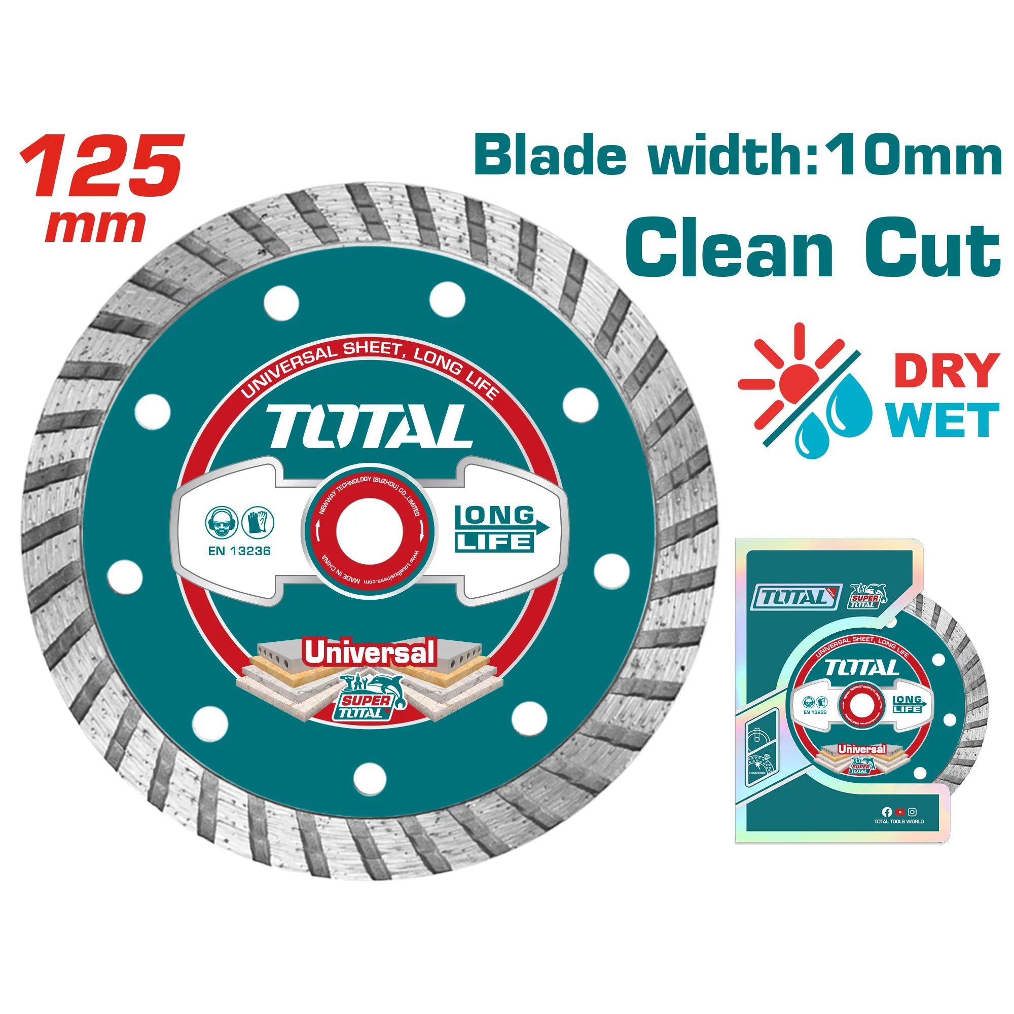 Turbo diamantna rezalna plošča 125(5″)X22mm / 10mm (TAC2131253) TOTAL