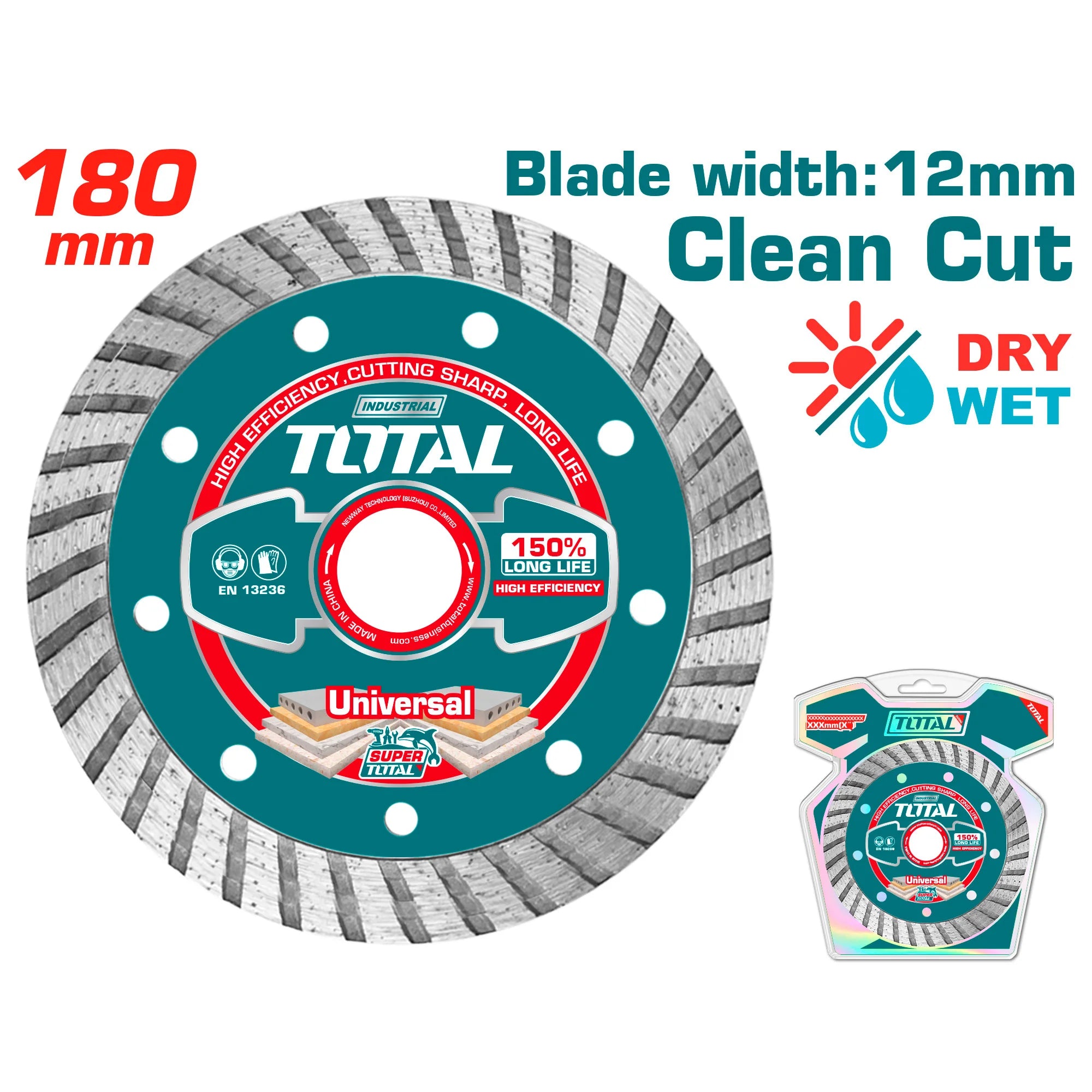 Turbo diamantna rezalna plošča 180(7″)X22.2mm / 12mm (TAC2131801) TOTAL