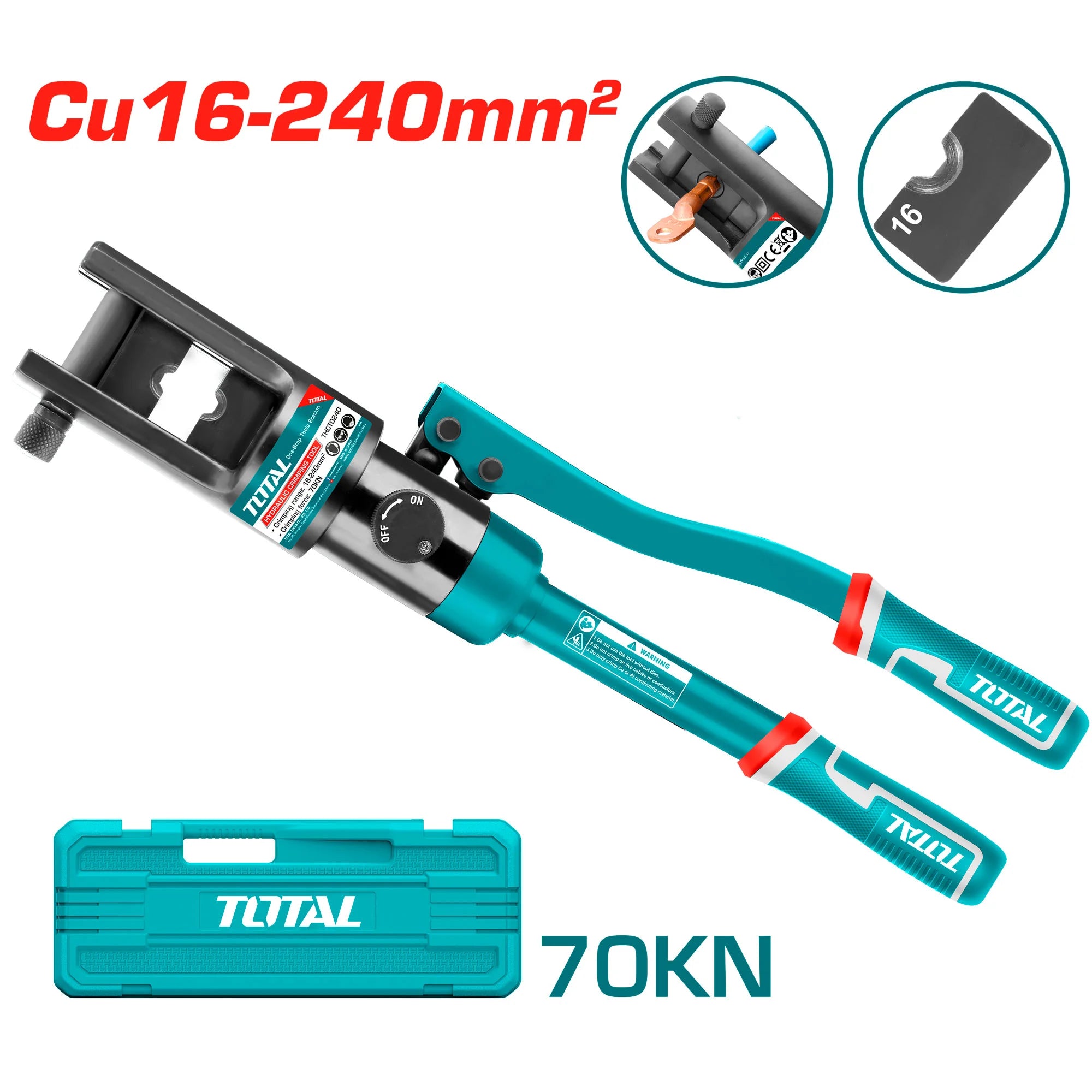 Hidravlične krimp klešče za stiskanje Cu16-240mm /70KN (THCT0240) TOTAL