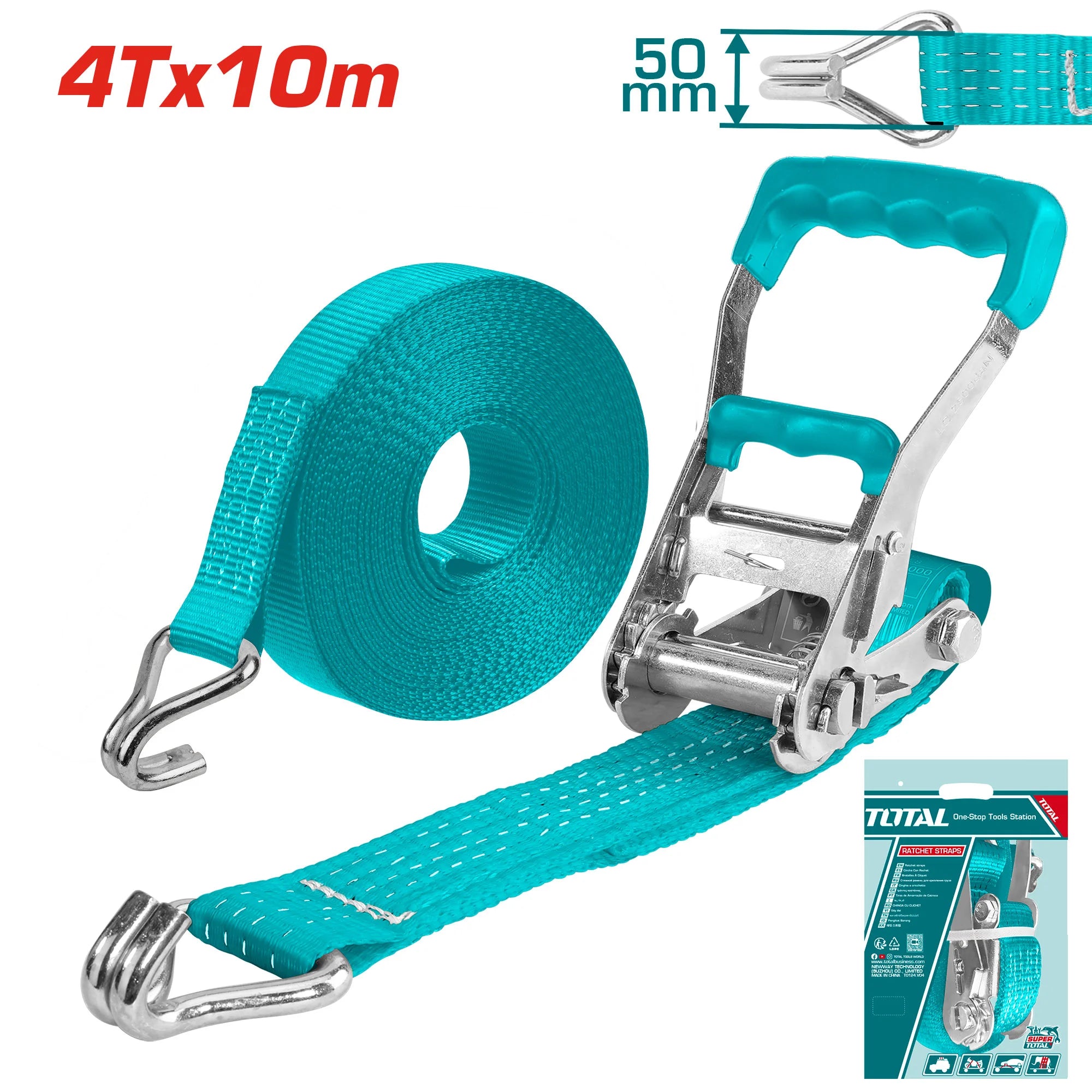 Privezovalni trak z ragljo 4Tx10m/50mm (THTRS4101) TOTAL
