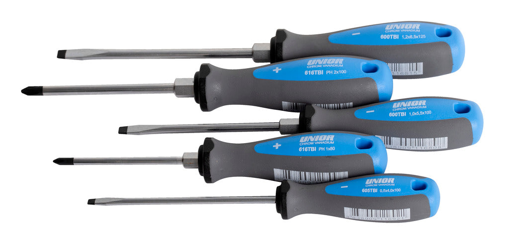 Unior izvijači ploščato križni TBI  Art.600CS5TBI, 6 kotni nastavek 3x PL/2x PH (614007)