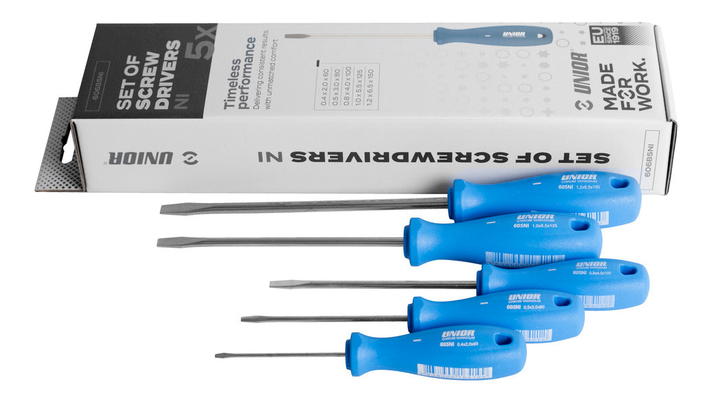 Unior izvijači ploščati  Art.606B5NI 5x PL (617033)