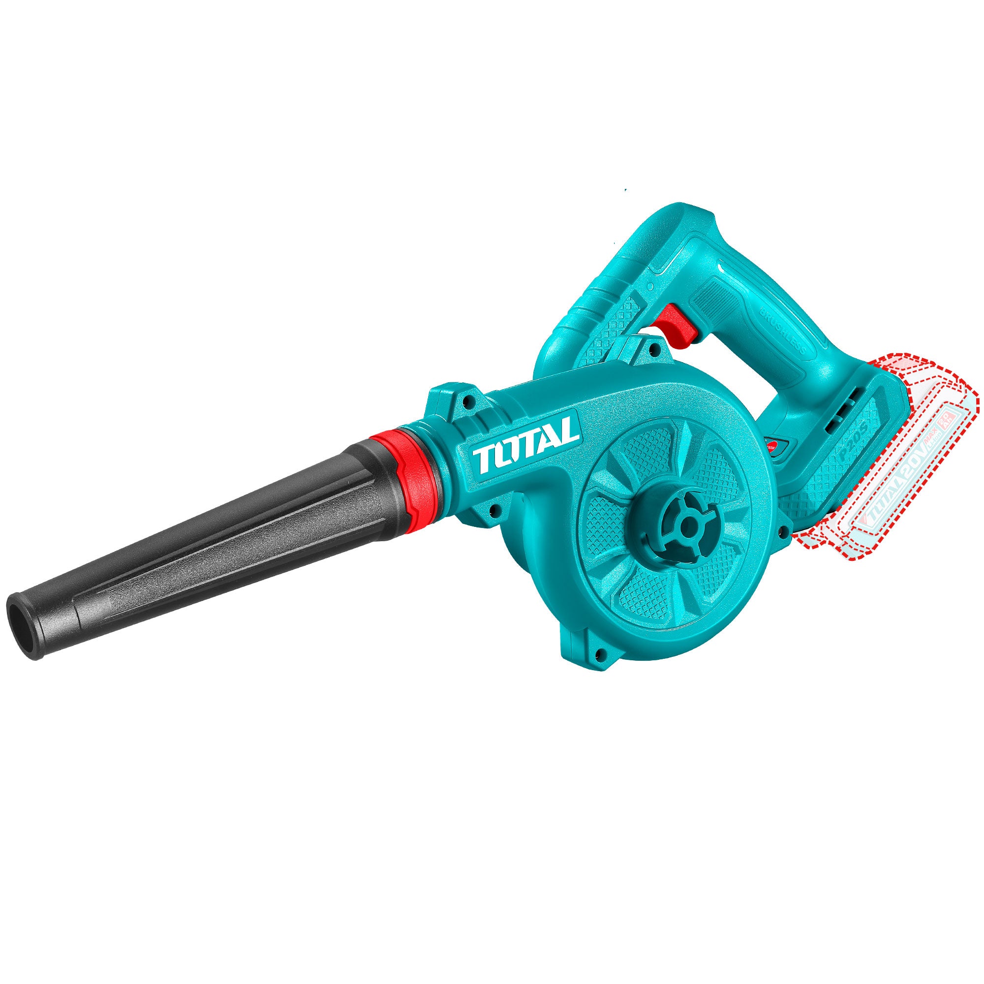 Akumulatorsko puhalo 72m/s / 19500rpm/20V/2.0Ah-7.5Ah/P20S/ INDUSTRIAL (Brez baterije) (TABLI2068) TOTAL