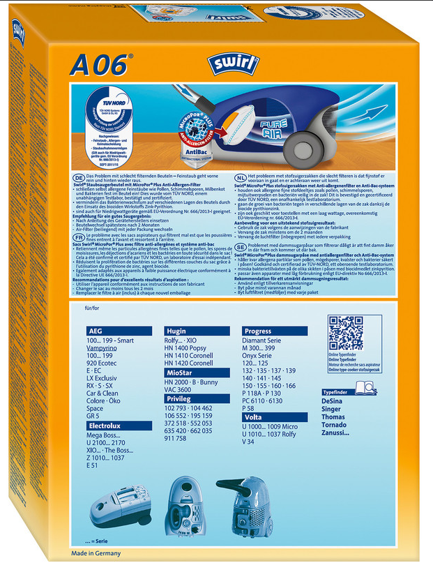 Swirl vrečke za sesalec A 06