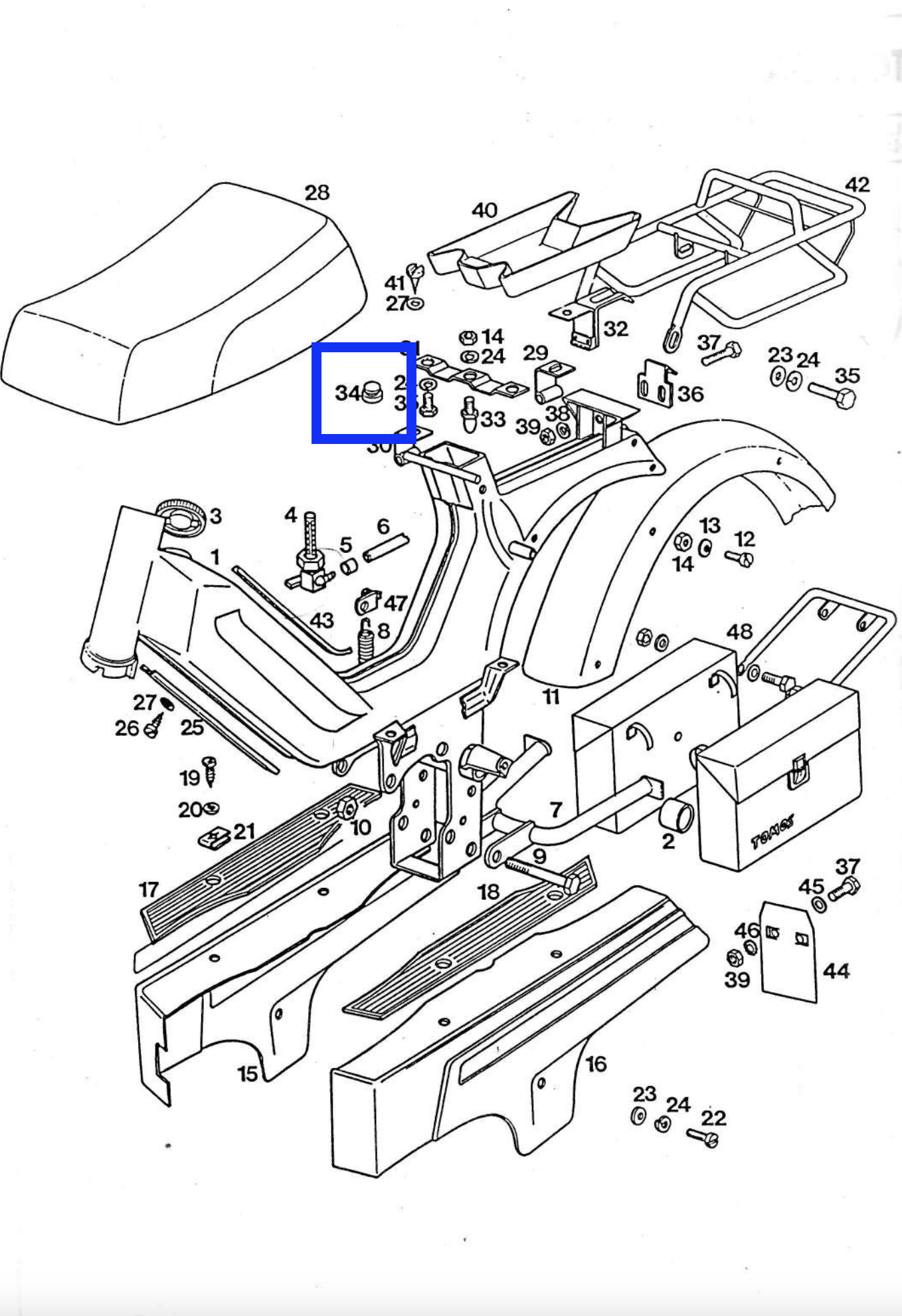 Gumijasti blažilec za pod sedežem | za Tomos A3, A35, APN (200516)