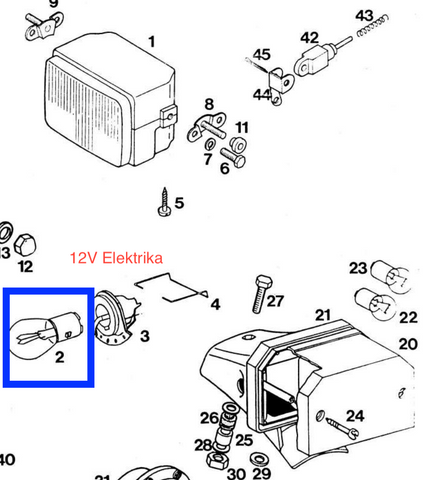 Sprednja Žarnica za Tomos | 12V 25/25W BA20d