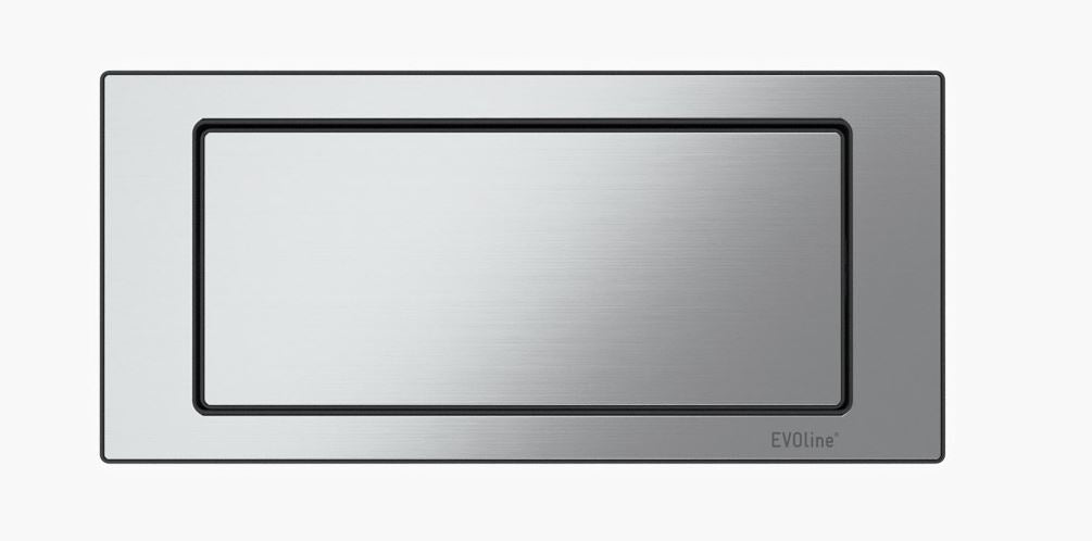 Vgradna vtičnica EVOLINE BackFlip  2 Schuko vtičnici 1 USB-A polnilec Barva Inox
