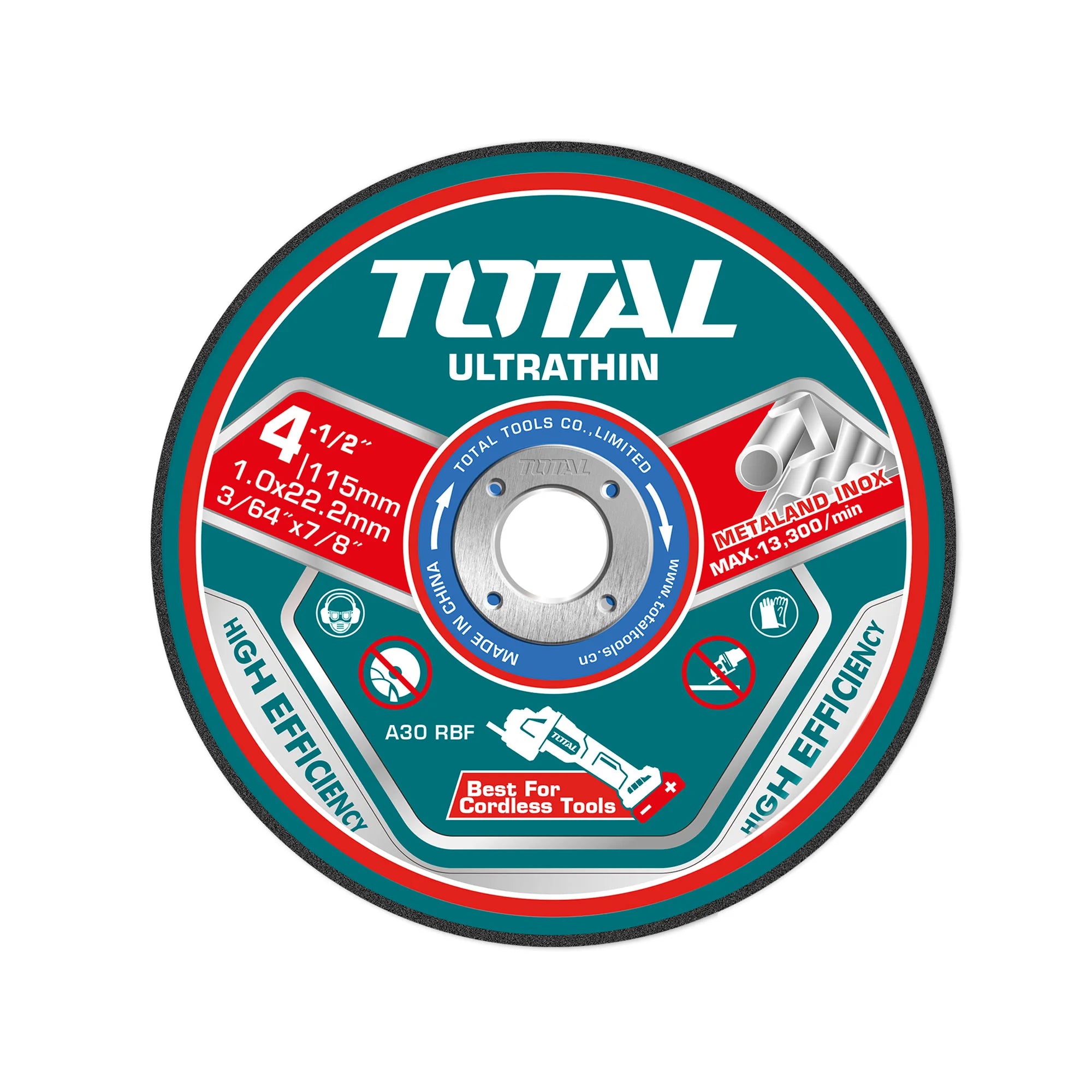 25 kosov/komplet ultra tanke plošče za rezanje kovine 115x1x22,2 mm (TAC11011525) TOTAL