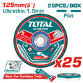 25 kosov/komplet ultra tanke plošče za rezanje kovine 125x1x22,2 mm (TAC21012525) TOTAL