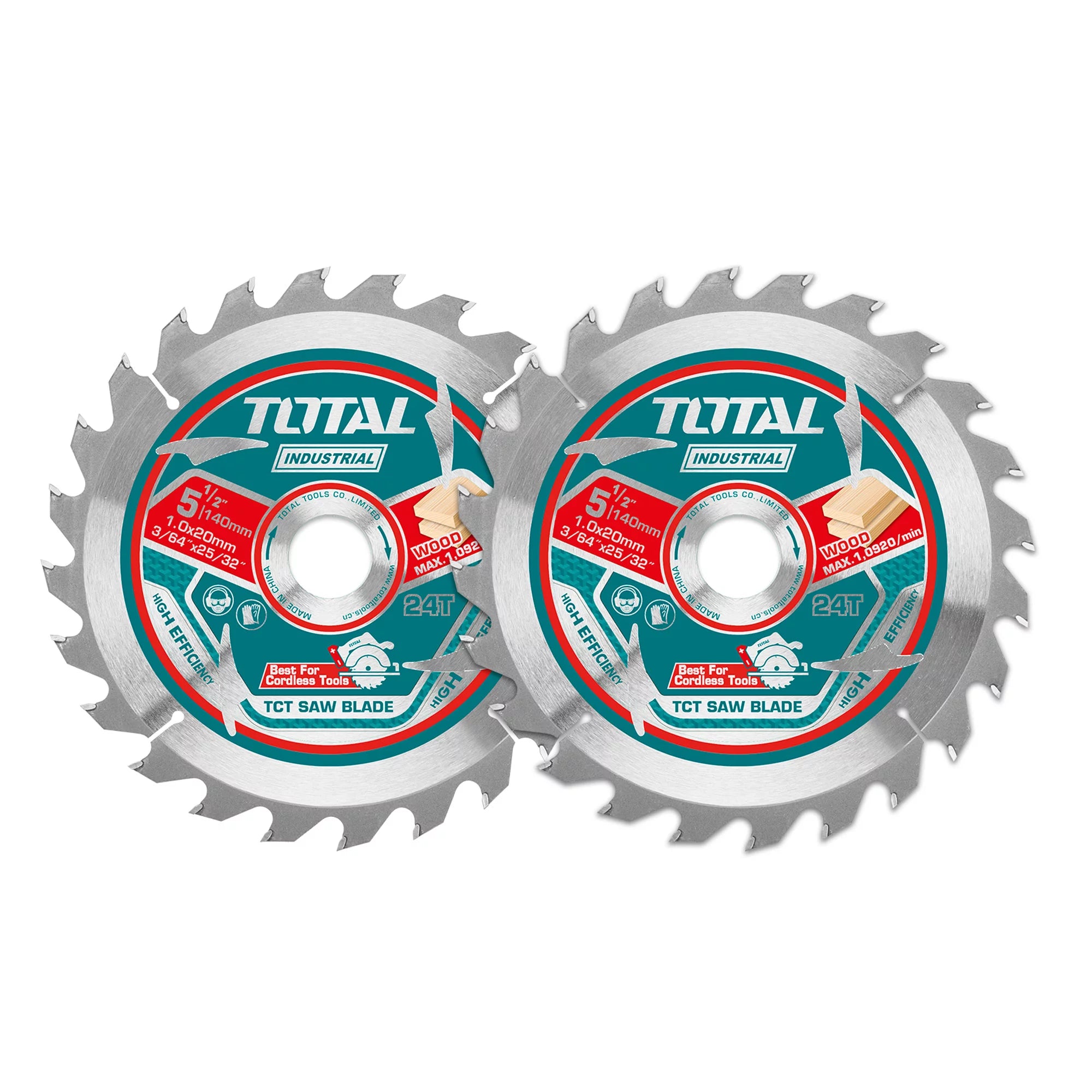 Set ultra tankih listov za žago TCT, 140mm /2kos/ INDUSTRIAL (TAC2331403) TOTAL