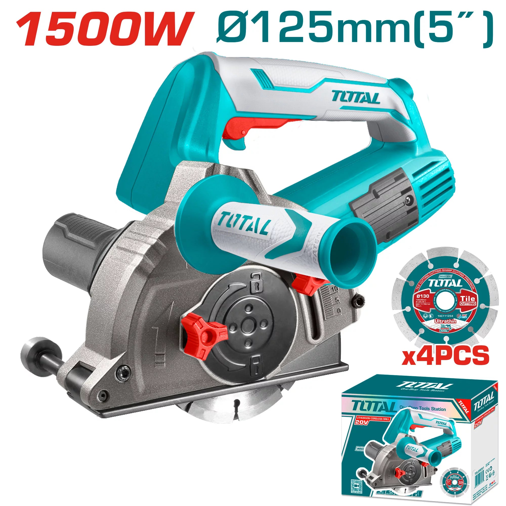 Zidni rezalnik utorov 1500W / 10500rpm / 125mm / INDUSTRIAL (TWLC1256) TOTAL