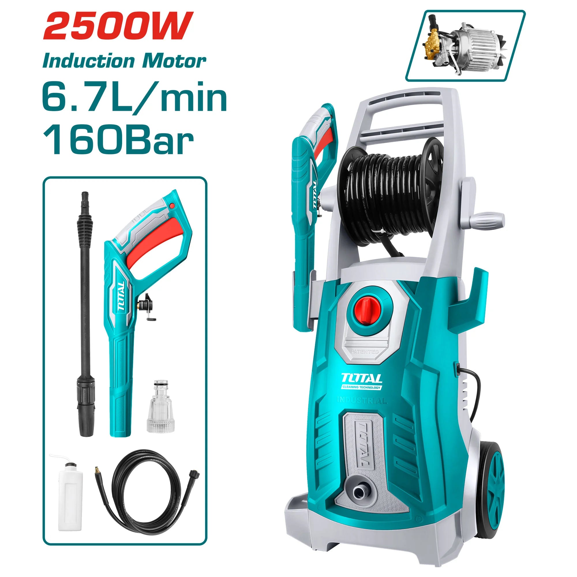 Visokotlačni čistilec 2500W, 160Bar(2300psi) INDUSTRIAL (TGT11246) TOTAL