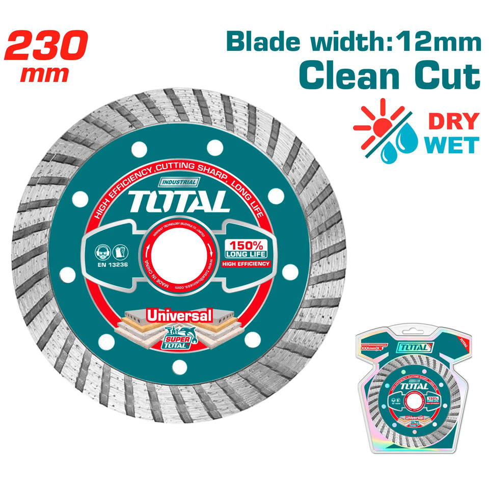 Turbo diamantna plošča 230×22,2mm, 12mm / INDUSTRIAL (TAC2132301) TOTAL