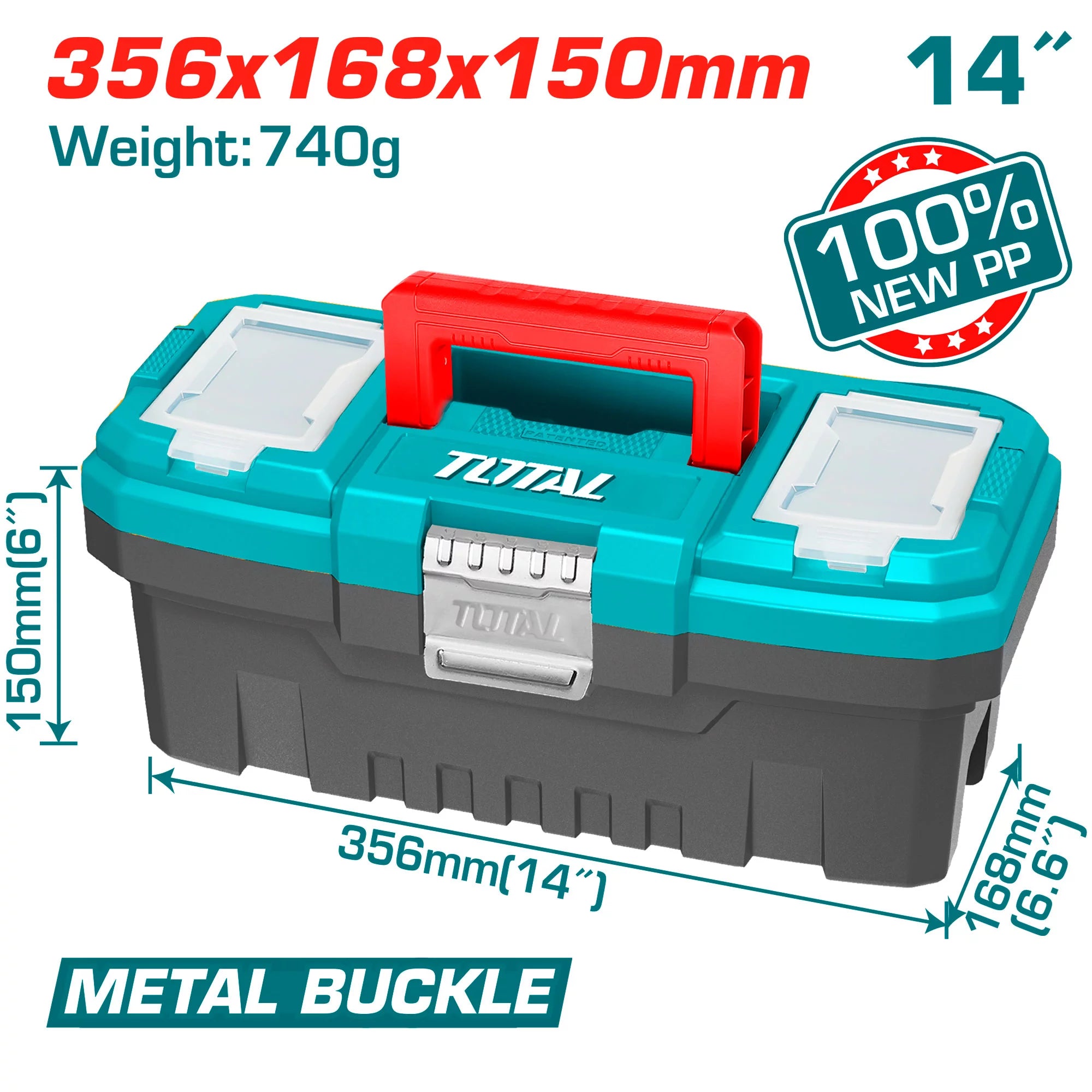 14″ Plastična škatla za orodje (TPBX0142) TOTAL