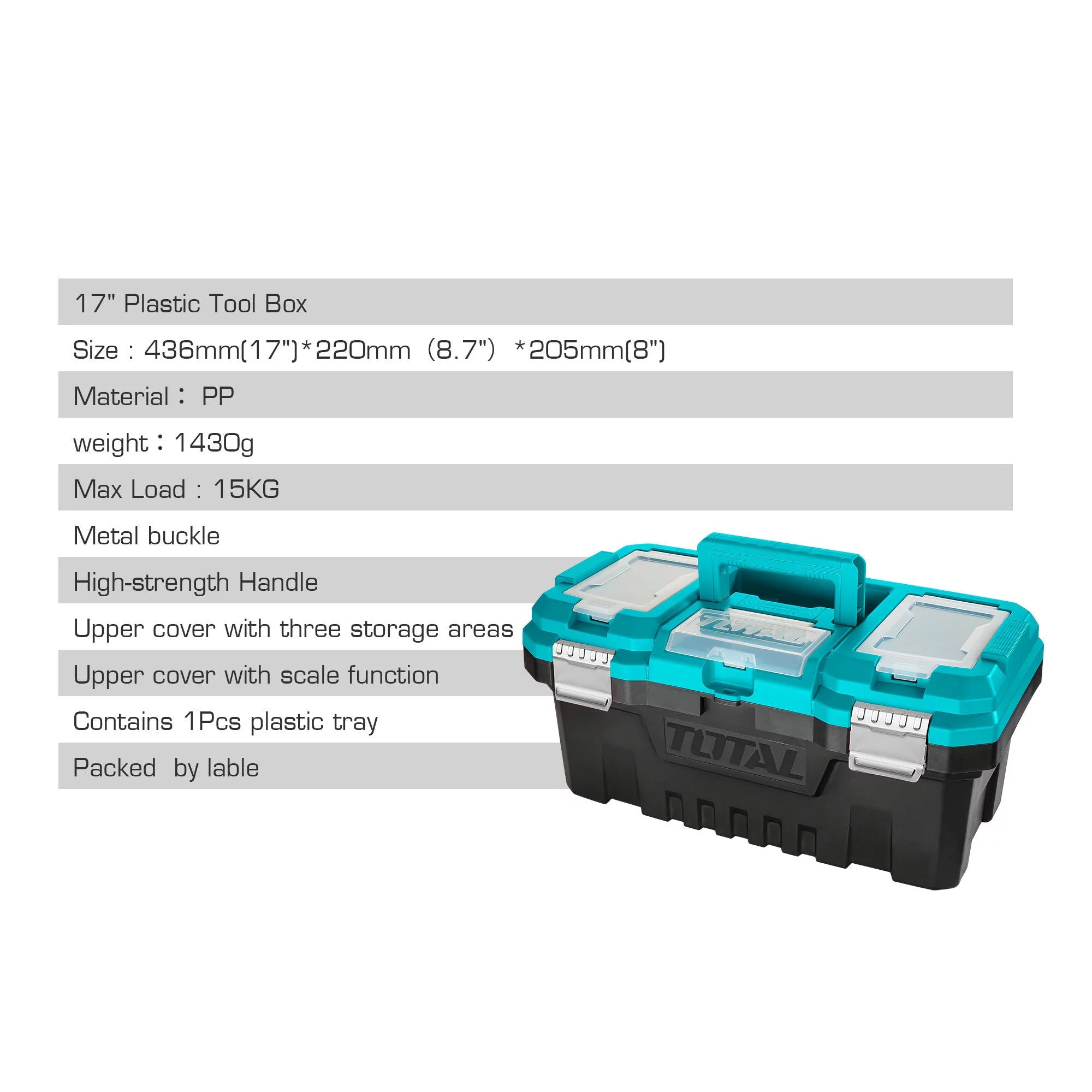 17″ Plastična škatla za orodje, 1430 g (TPBX0172) TOTAL