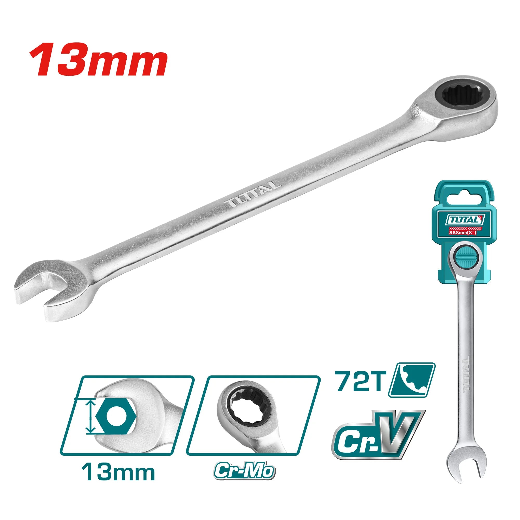 Ključ z ragljo 13mm/ INDUSTRIAL (TCSPAR131) TOTAL