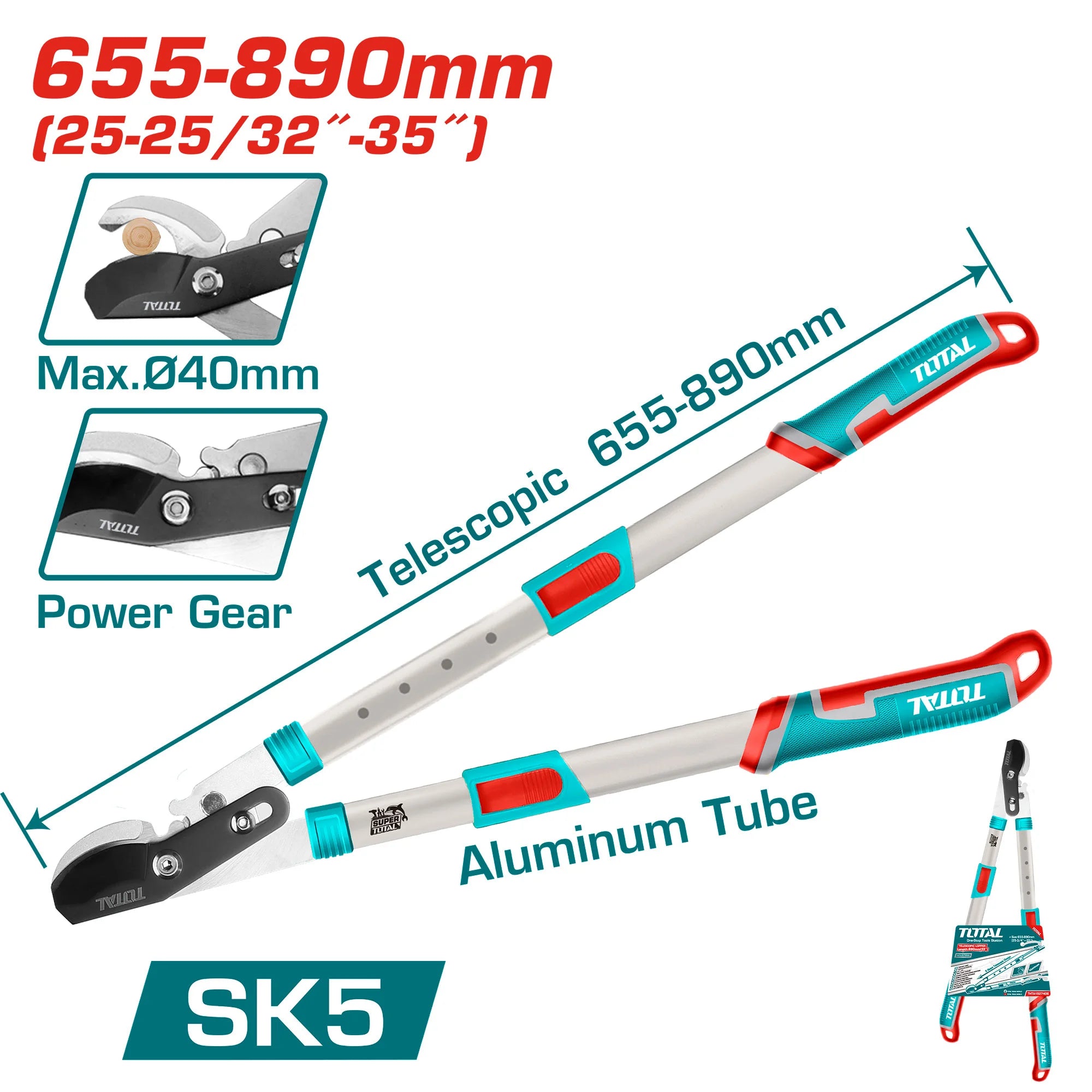Teleskopske škarje 655-890mm / INDUSTRIAL (THTA1527406) TOTAL