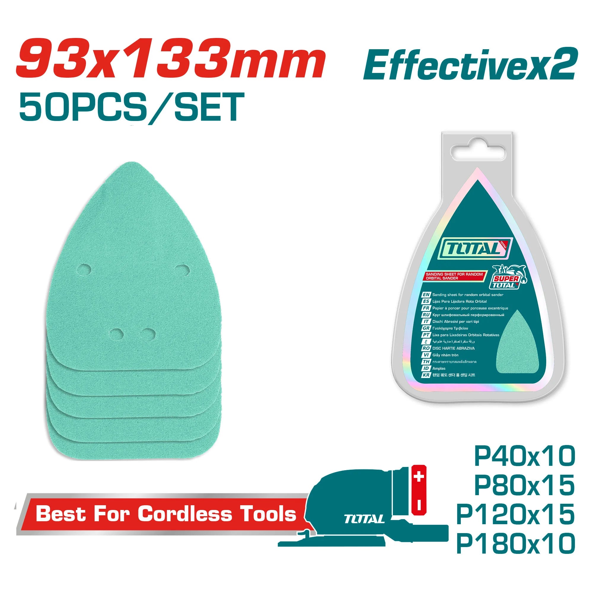 Set brusnih listov 93x133mm/50 kos (TAC931331) TOTAL