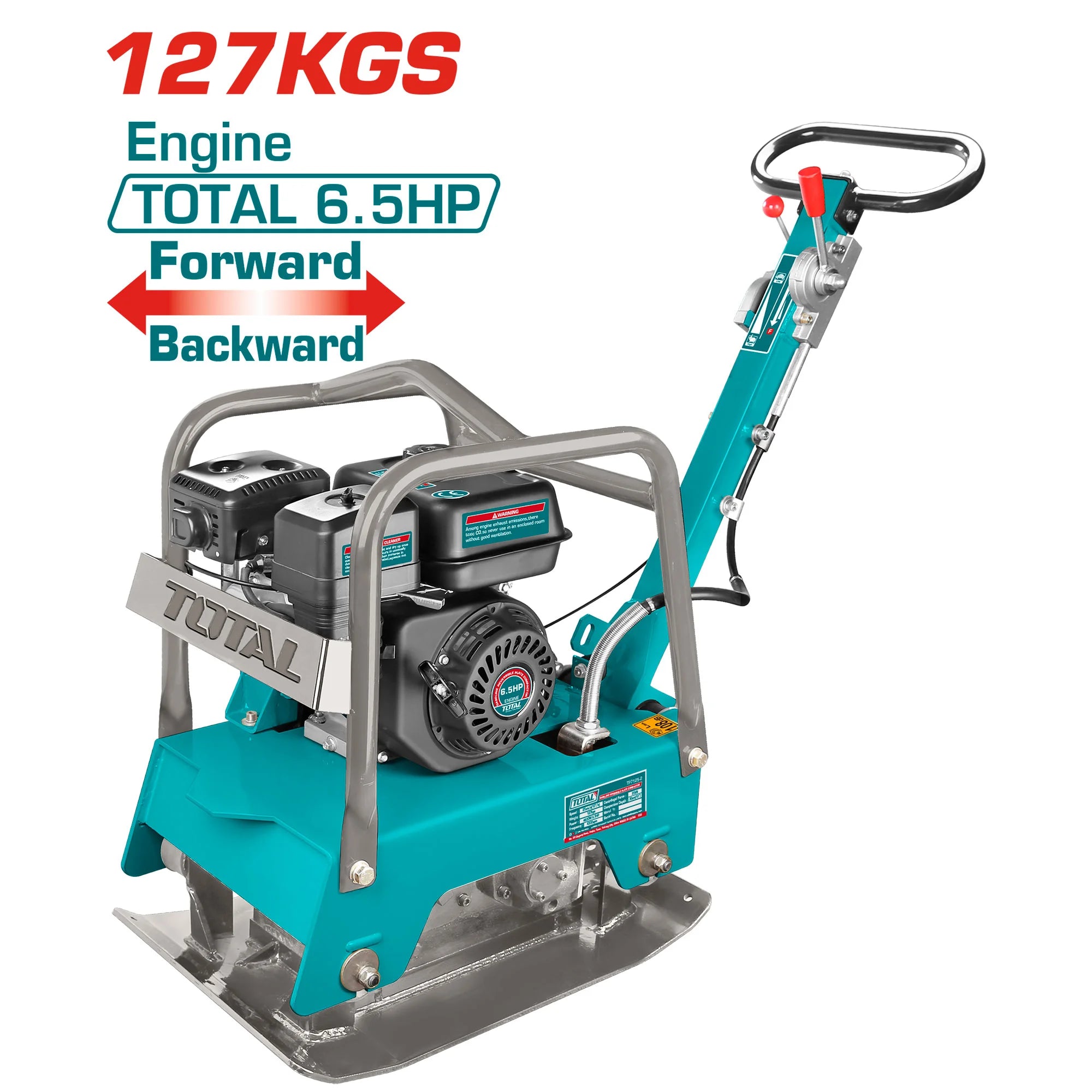 Bencinska reverzibilna vibro plošča 127 kg, 4,8 kW/4300 VPM (TP7125-2E) TOTAL