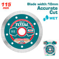 Suha diamantna plošča 115×22,2mm, 10mm / INDUSTRIAL (TAC2121151) TOTAL