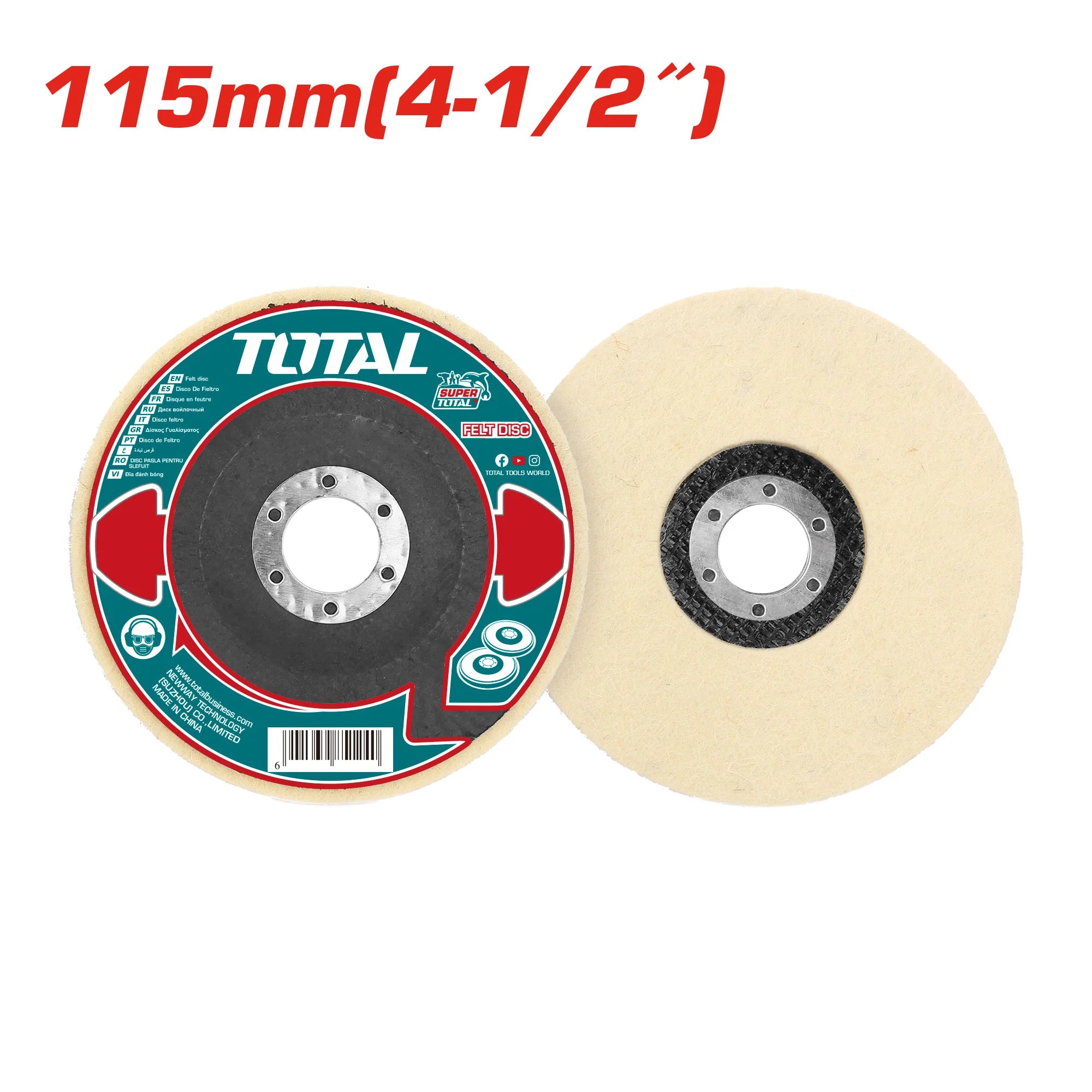 Polirni disk klobučevina 115×22,22 mm (TAC671151) TOTAL