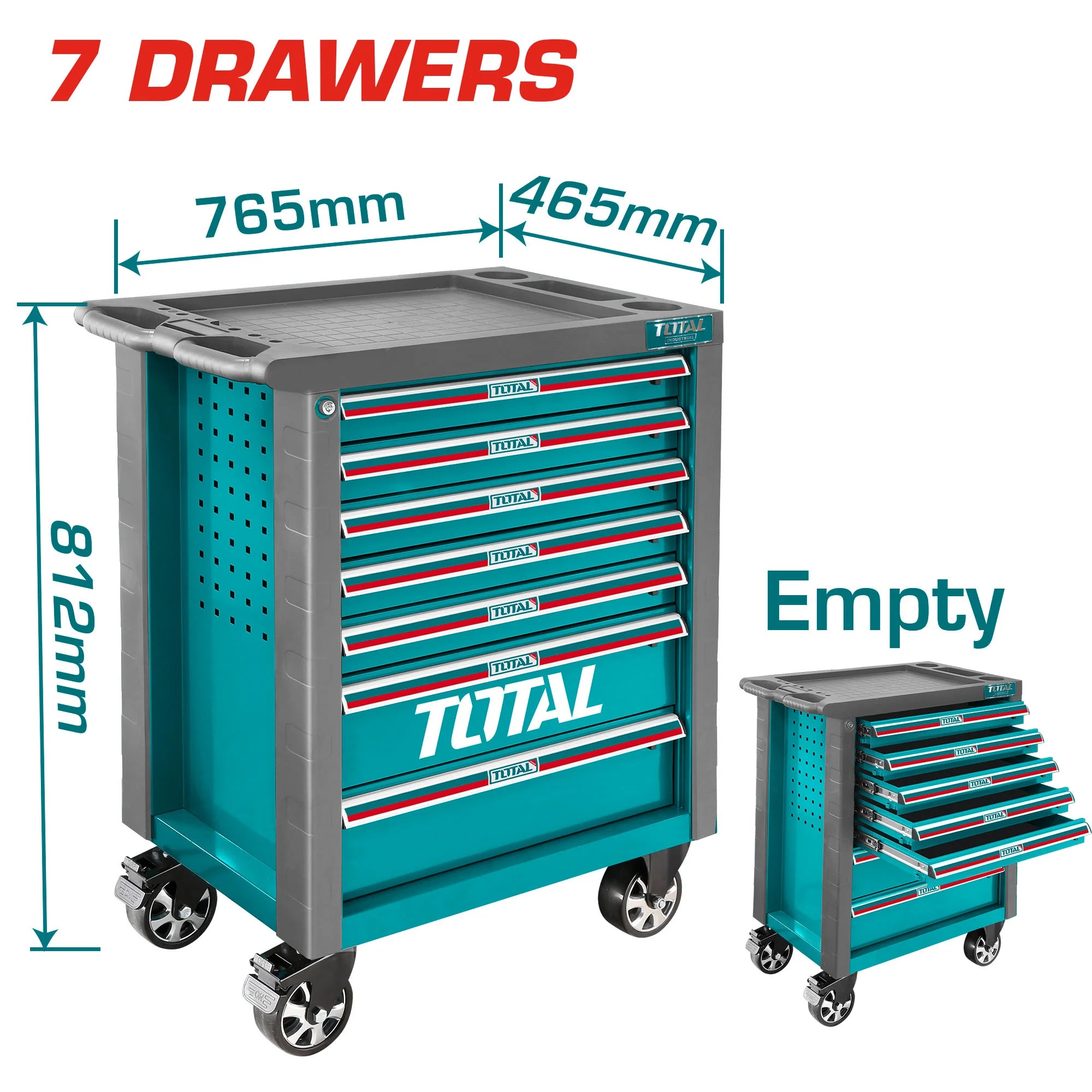 Delavniška omara na kolesih 7 kom predali / INDUSTRIAL (THRC01071) TOTAL
