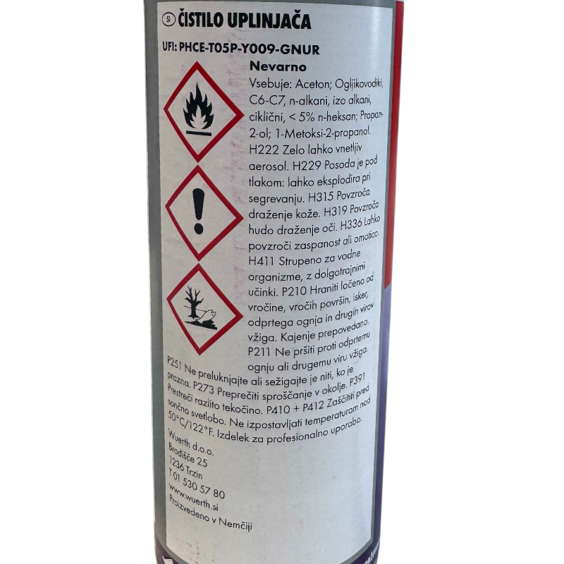 Čistilo uplinjača Würth 500ml