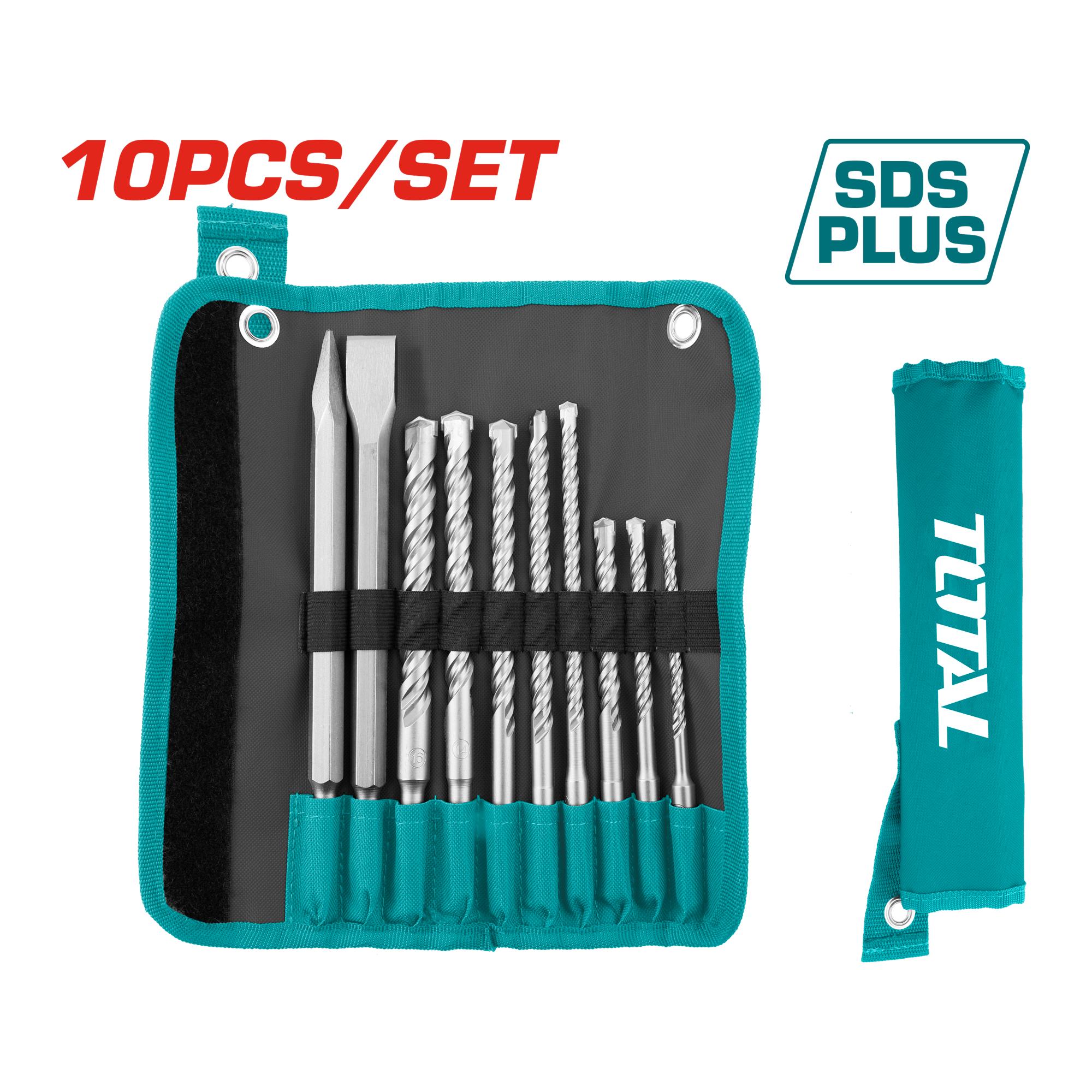 10-delni set udarnih svedrov in dlet SDS Plus (TACSD19101) TOTAL