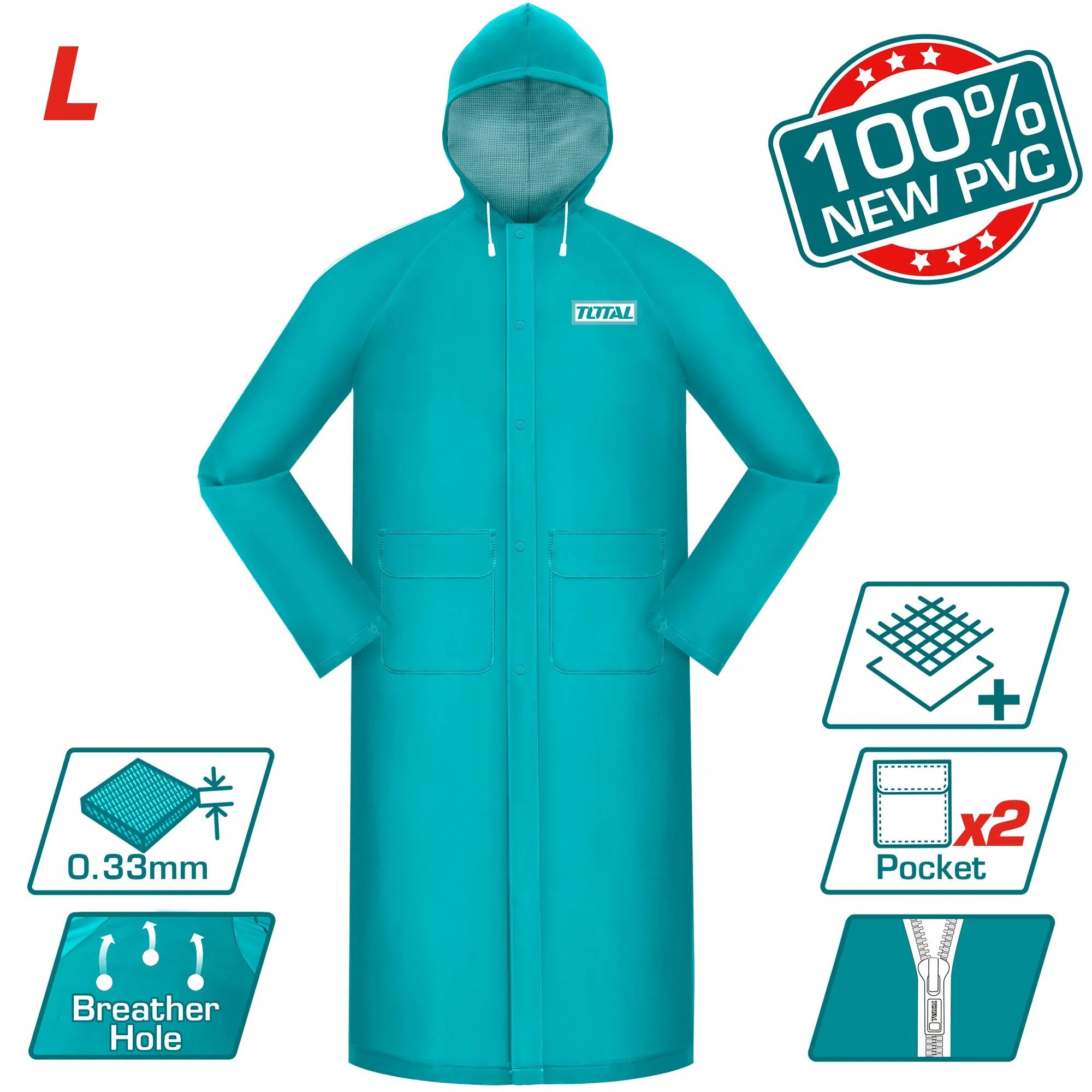 Dežni plašč 120cm št.L / INDUSTRIAL (THTRC031.L) TOTAL
