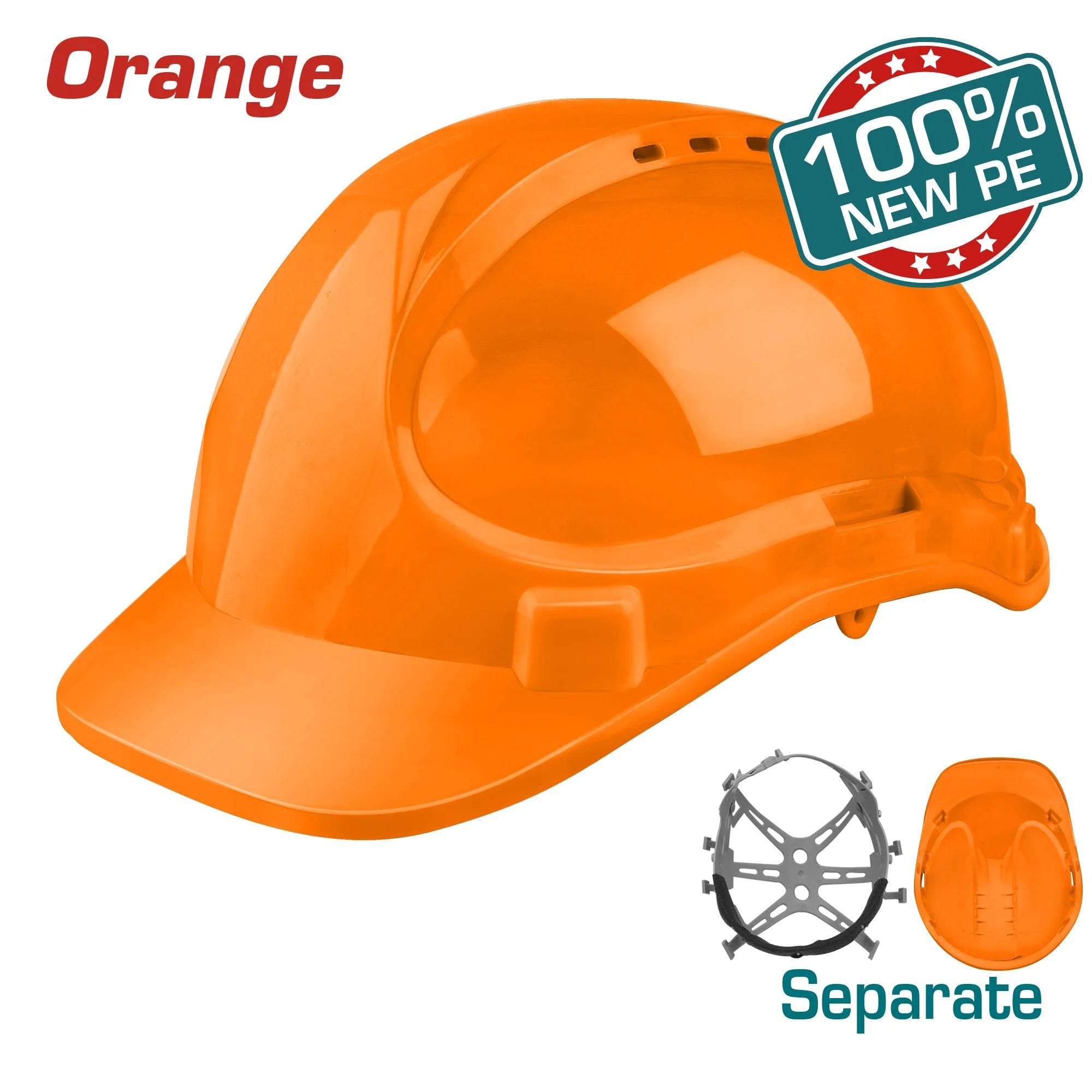 Varnostna čelada 05 Oranžna /330g/HDPE (TSP2605) TOTAL