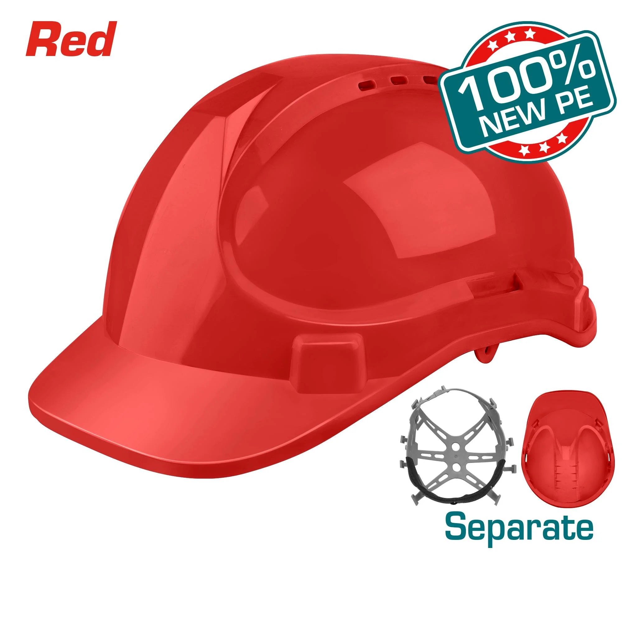 Varnostna čelada 11 Rdeča /330g/HDPE (TSP2611) TOTAL