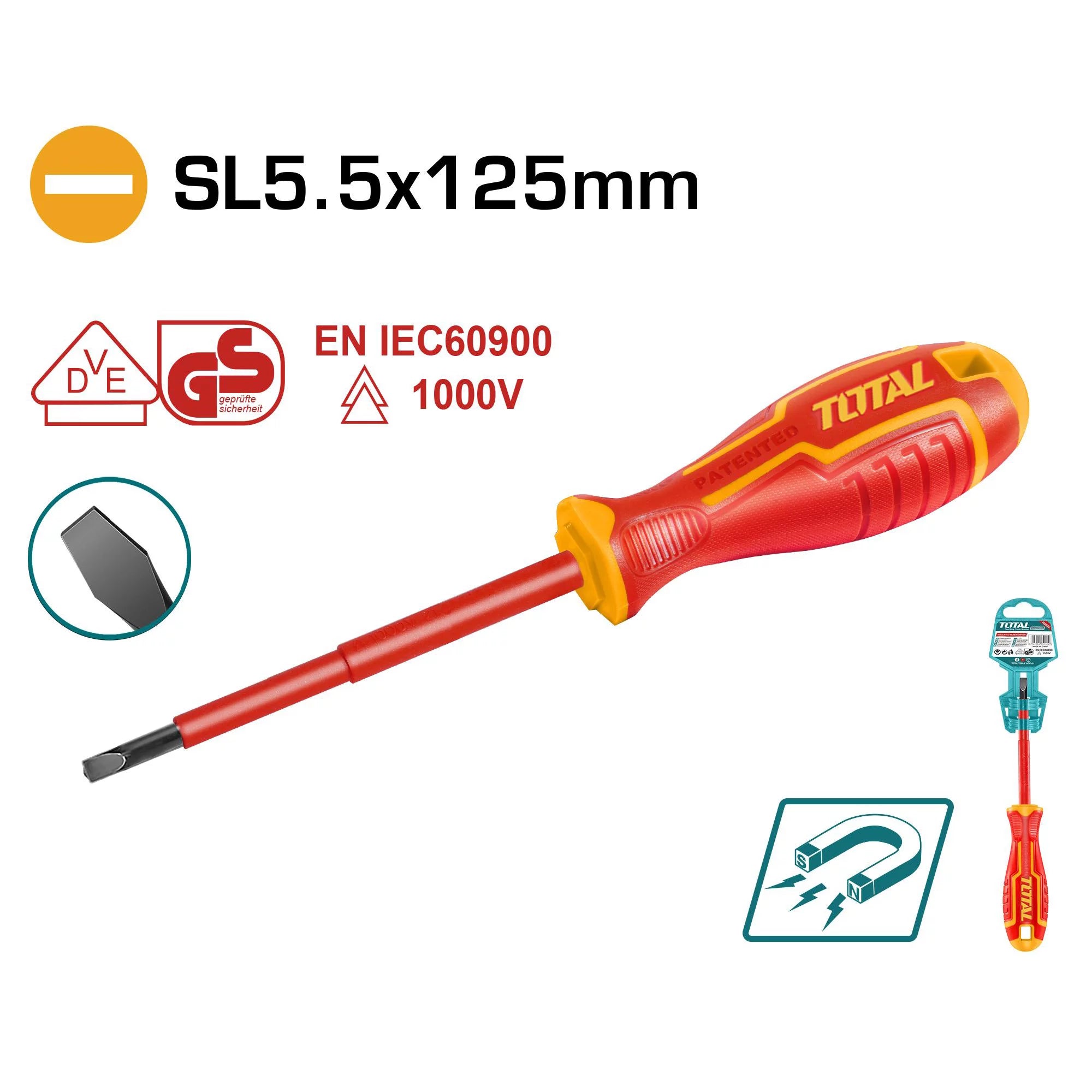Izolirani izvijač SL5,5*125mm / INDUSTRIAL (THTIS5125) TOTAL