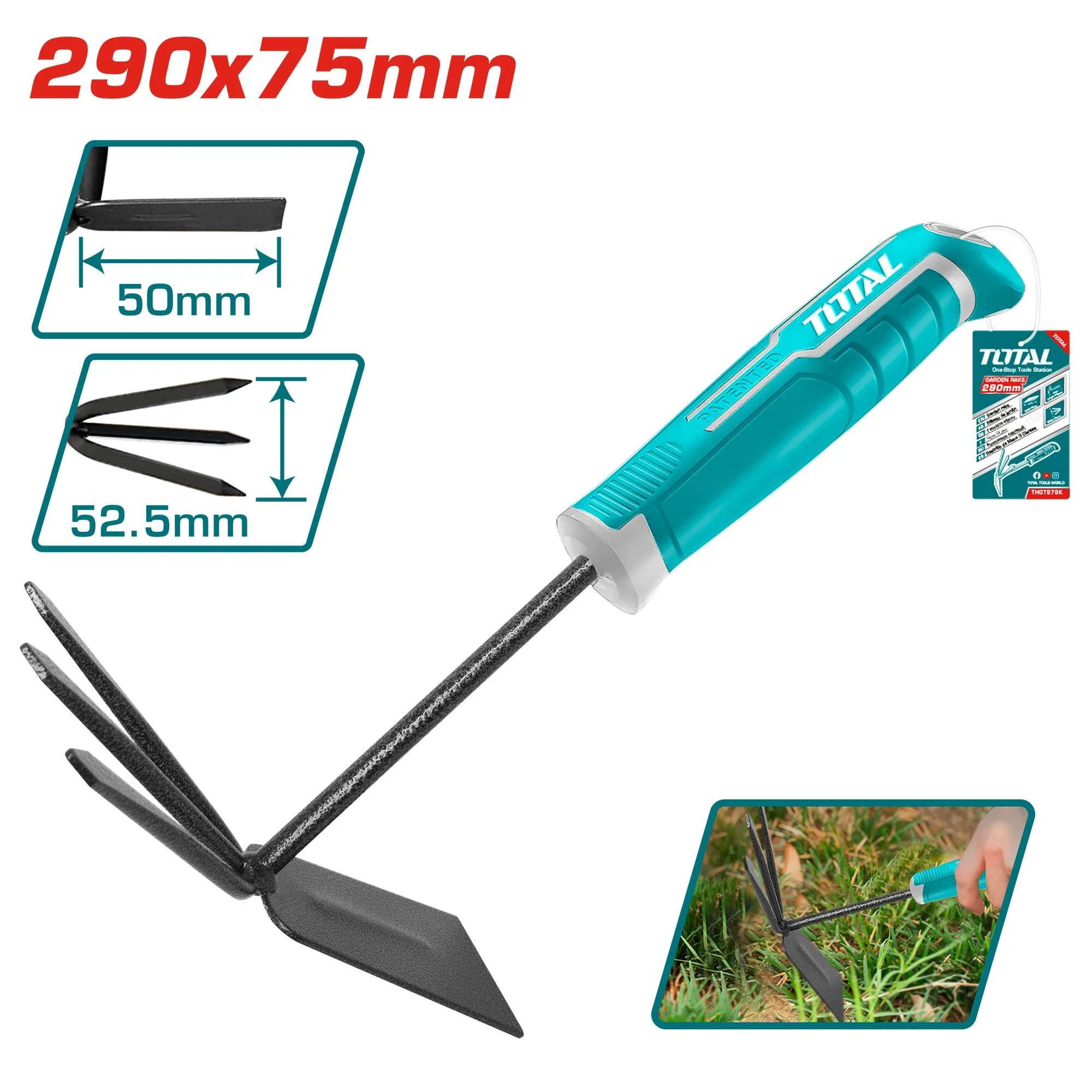 Vrtne grablje 290x75mm (THGT979K) TOTAL