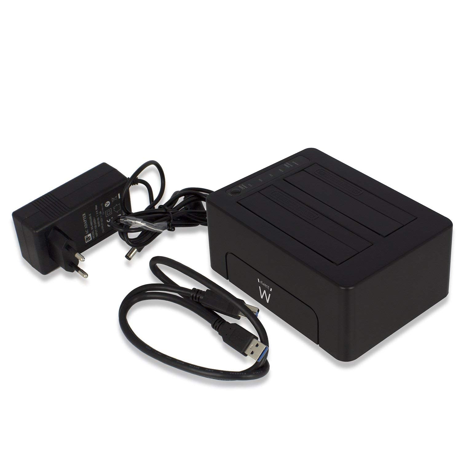 Postaja za HDD/SSD, 2x 2.5"/3.5", SATA v USB 3.1, črna, Ewent EW7014