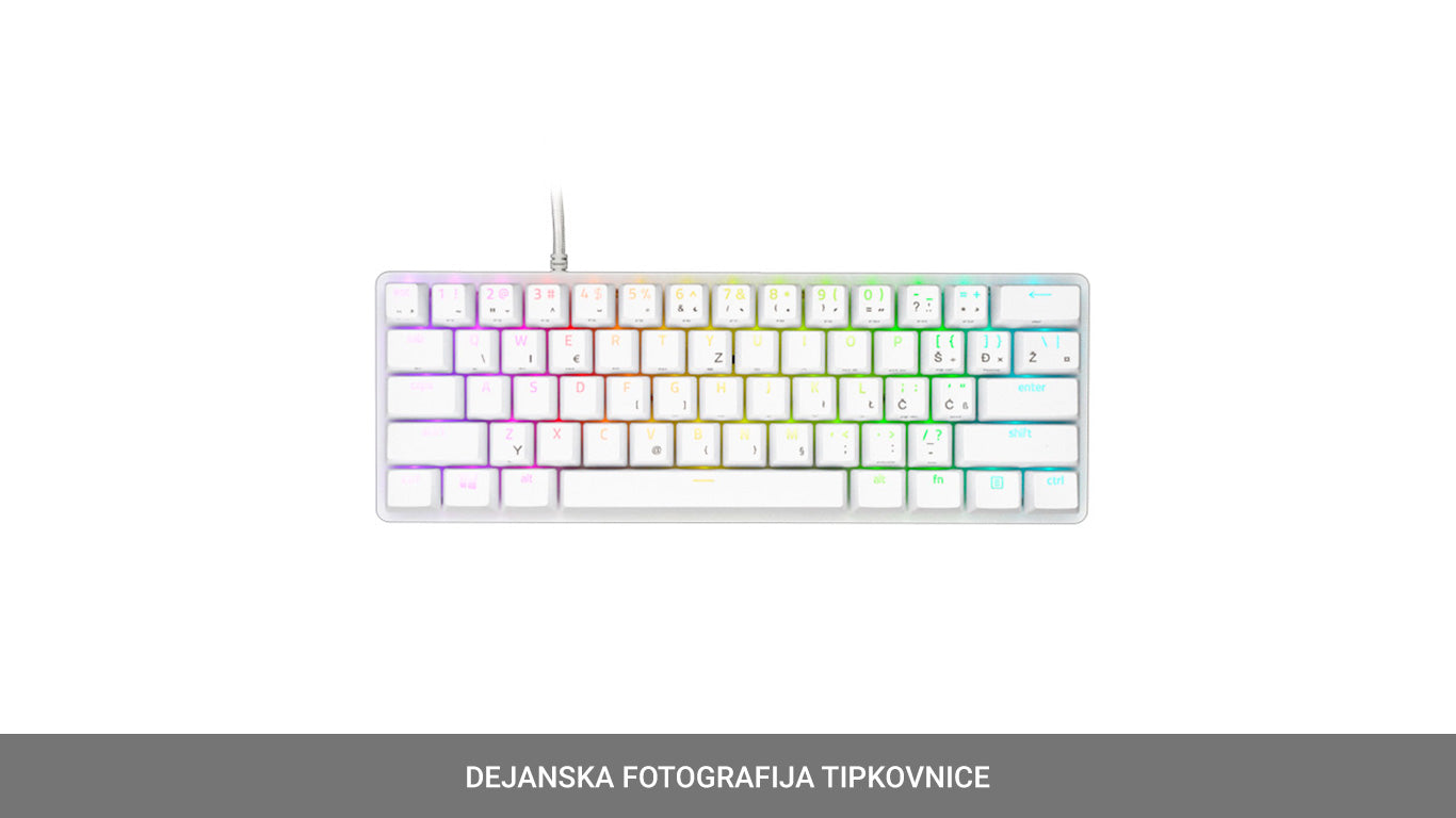 Tipkovnica Razer Huntsman Mini Mercury, Clicky Optical Switch, US SLO g.