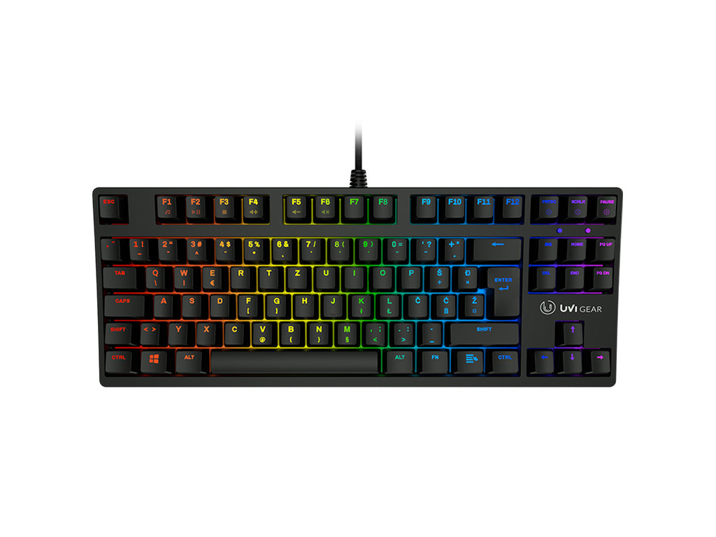 Tipkovnica UVI PRIDE Mini, Optical Blue Switch, RGB, USB, SLO