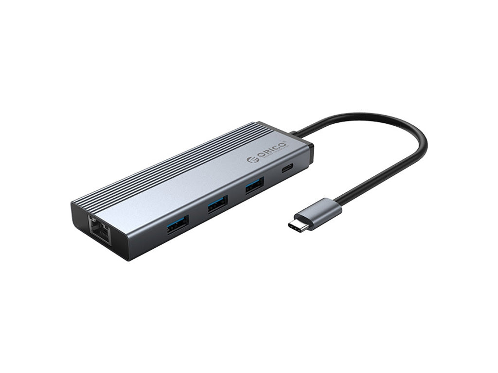 Priključna postaja USB-C, 5 in 1, 3x USB 3.0, RJ45, USB-C PD 100W, ORICO