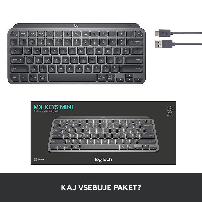 Tipkovnica Logitech MX Keys Mini, grafitna barva, SLO g.