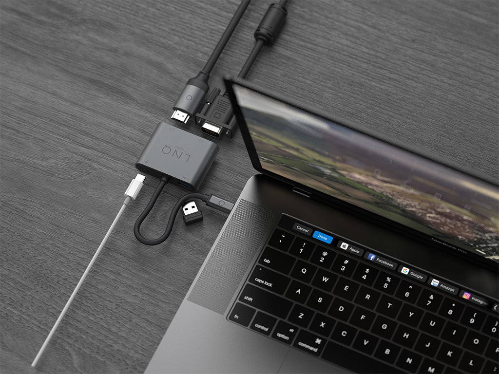 Priključna postaja LINQ 4 in 1, USB-C, HDMI 4K 60Hz, VGA 1080p 60Hz, USB-C PD 100W, USB 3.2, LQ48001