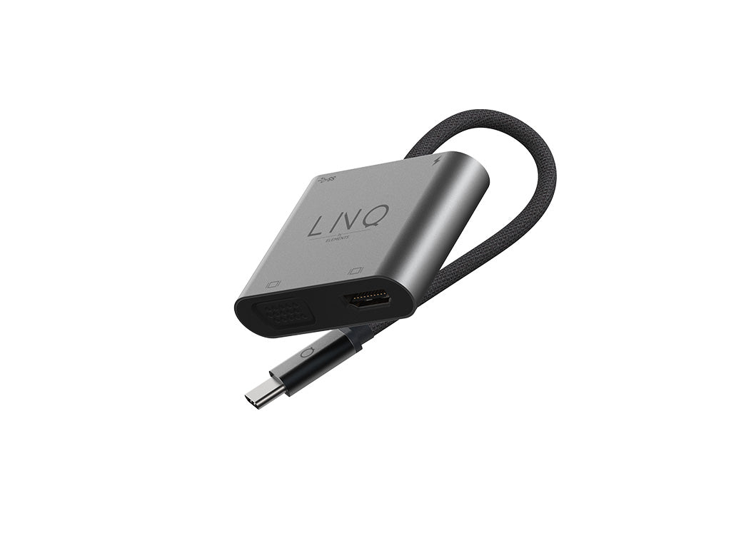 Priključna postaja LINQ 4 in 1, USB-C, HDMI 4K 60Hz, VGA 1080p 60Hz, USB-C PD 100W, USB 3.2, LQ48001