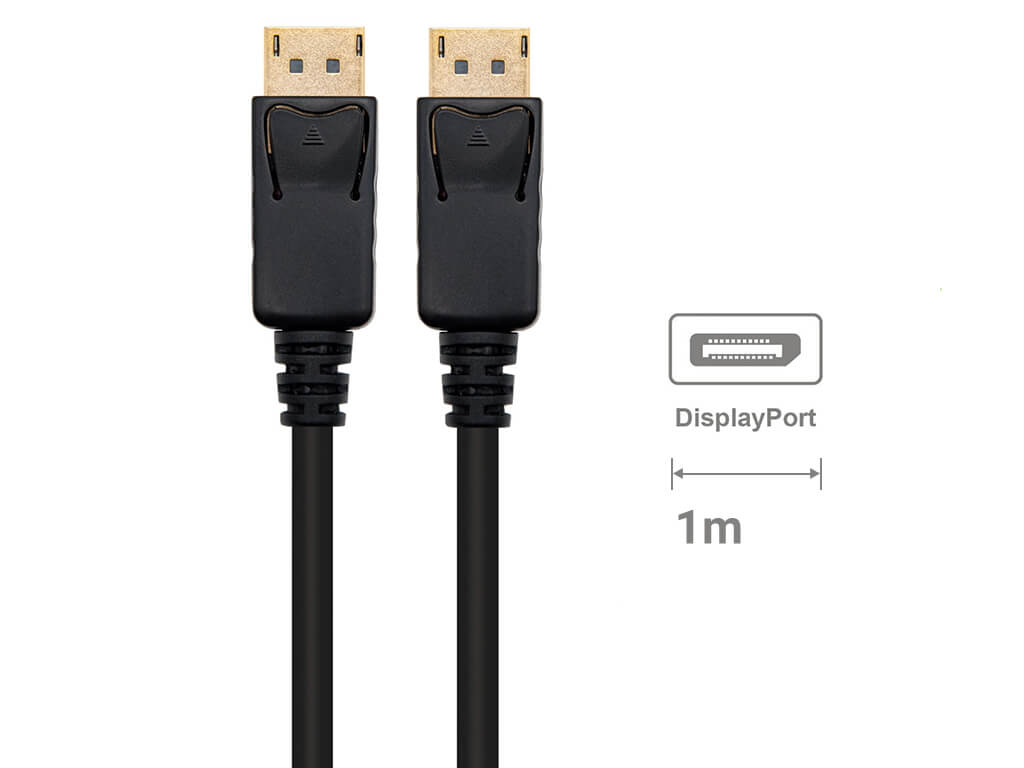 Kabel DisplayPort 1.4, M/M, 8K 60Hz, 4K 240Hz, Shielded, 1m, črn, Ewent EC1405