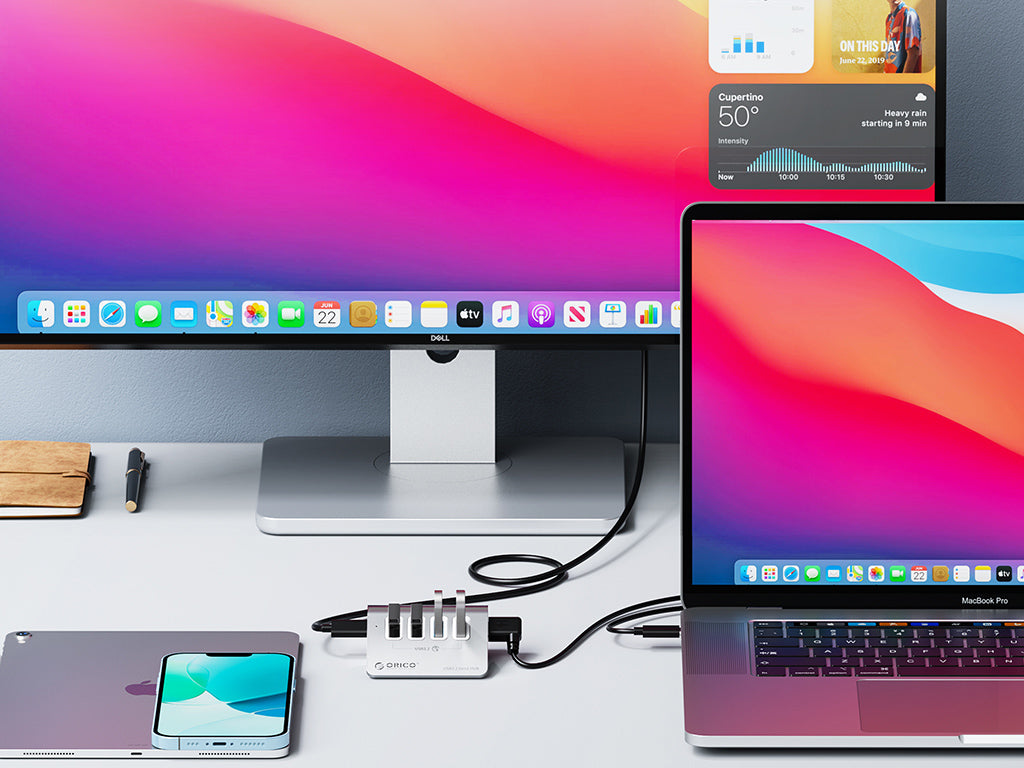 USB-C hub s 4 vhodi, 4x USB-A 3.2 Gen1, 5Gbps, ALU, ORICO M3U4-05