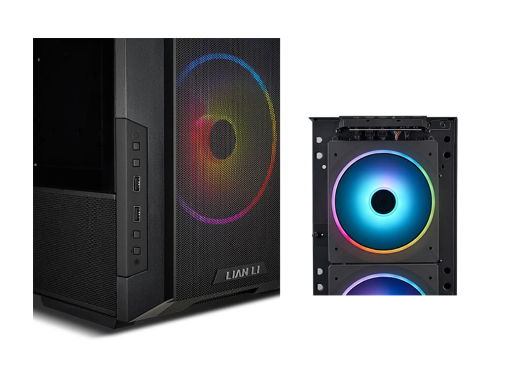 Računalniško ohišje ATX Lian Li LANCOOL 216, Midi-Tower, ARGB, kaljeno steklo, črno